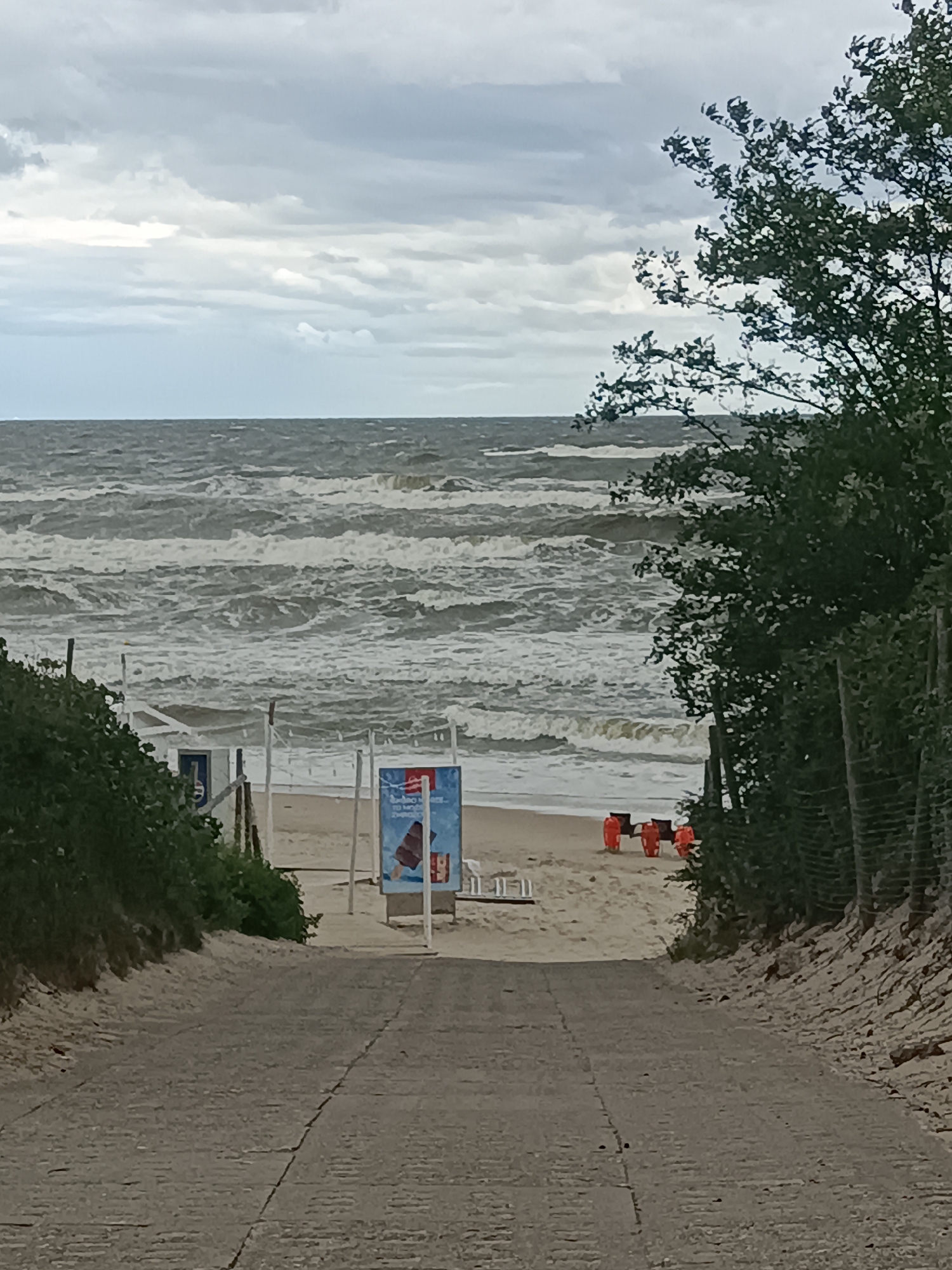Overcast day on a choppy Baltic beach in Stegna