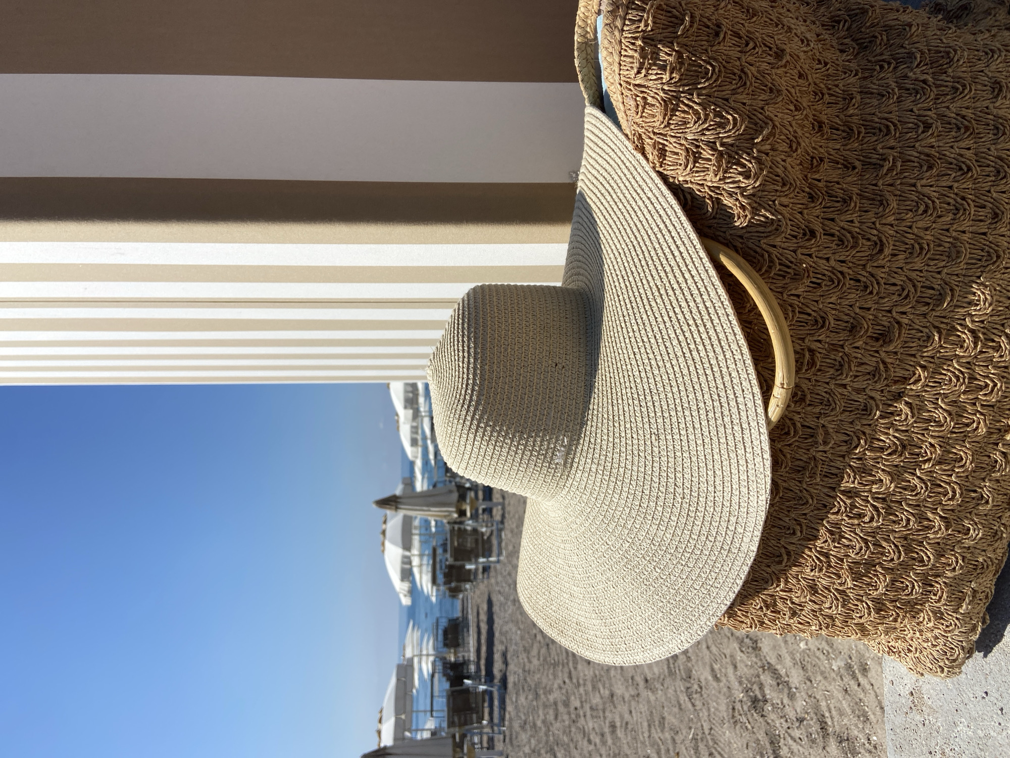 Empty beach chairs await tourists at Montenegro resort
