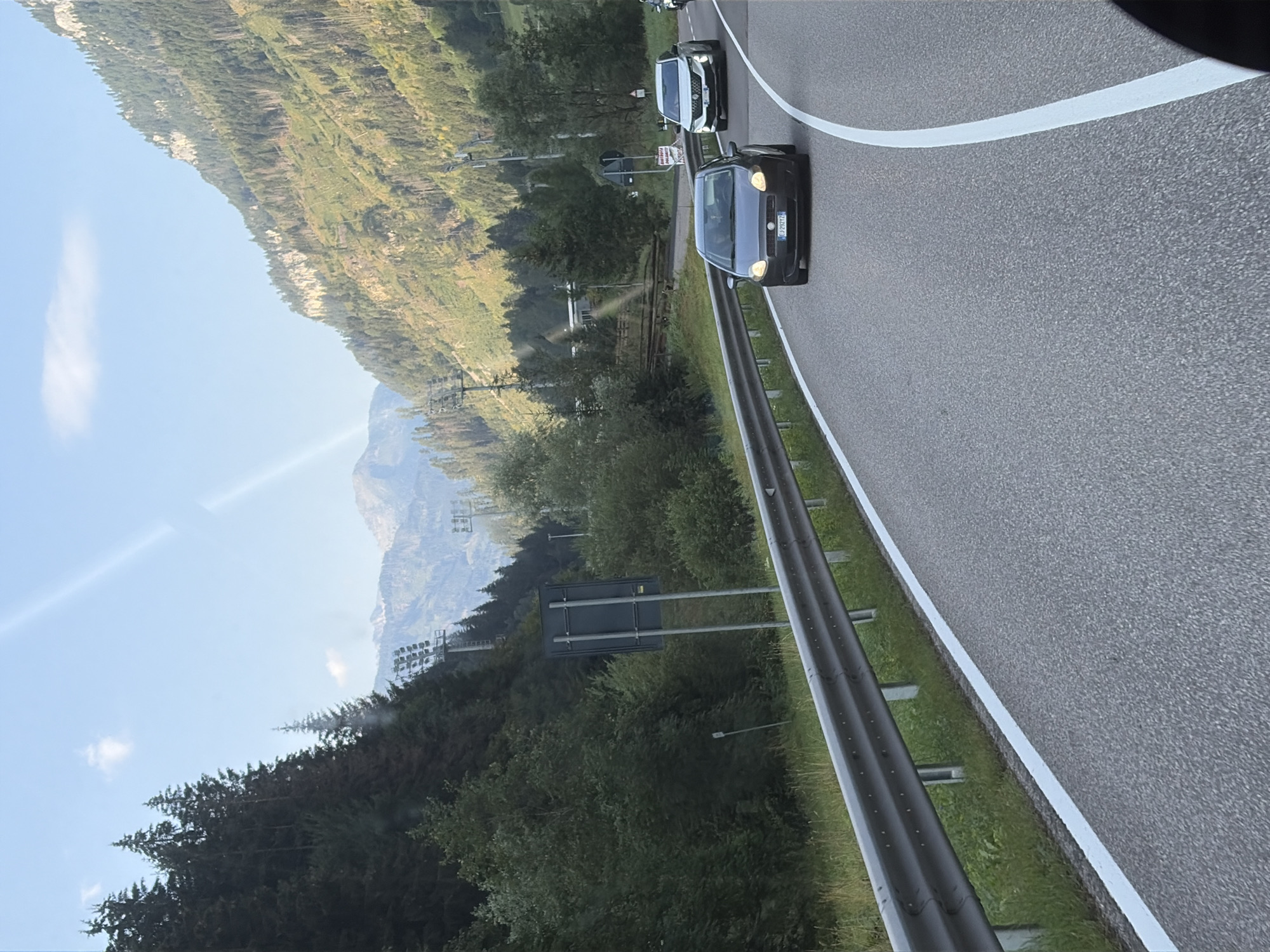 Mountain roads and ski jump infrastructure in Predazzo, Italy