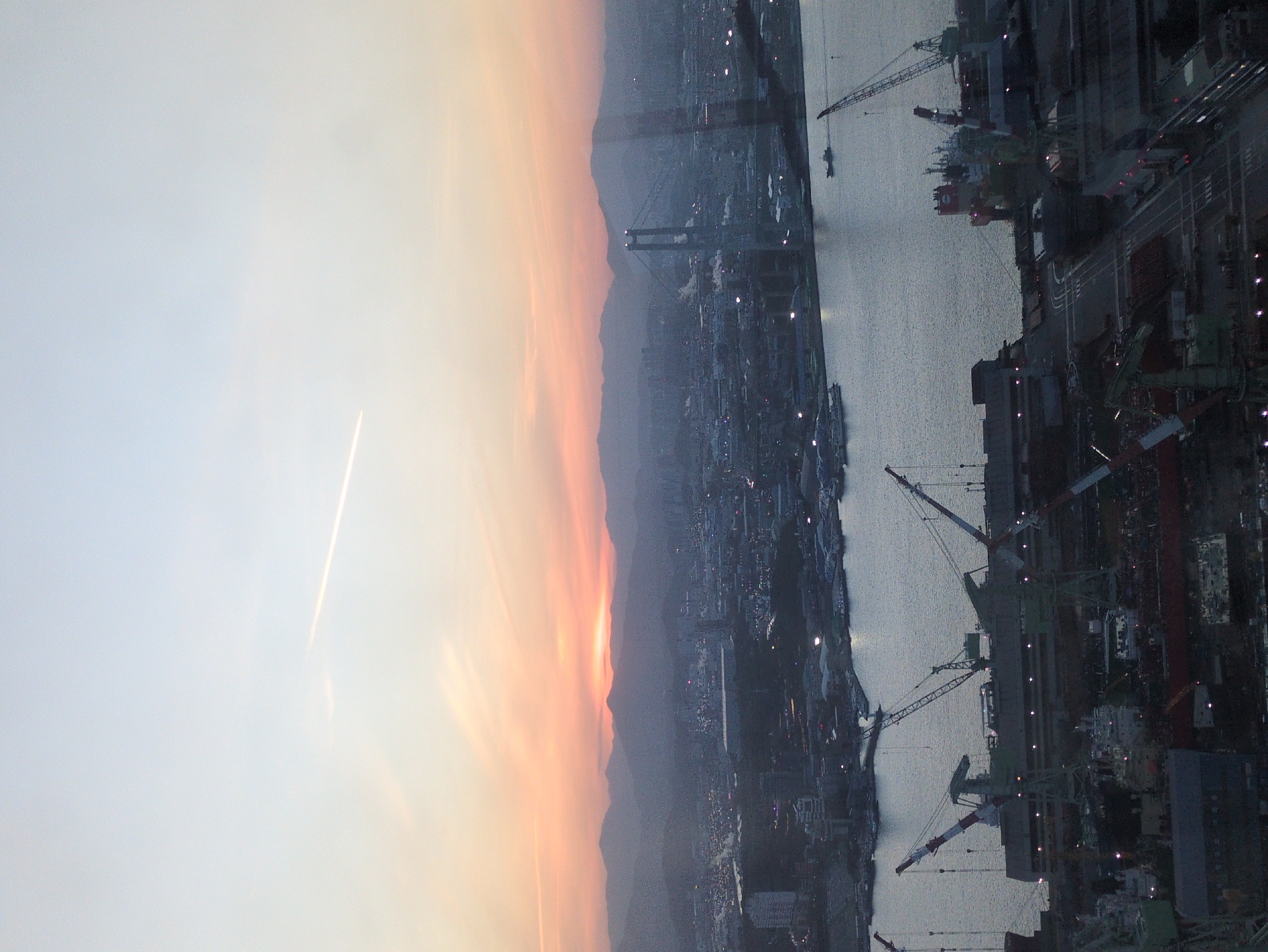 Dawn cityscape views captured across Ulsan industrial waterfront