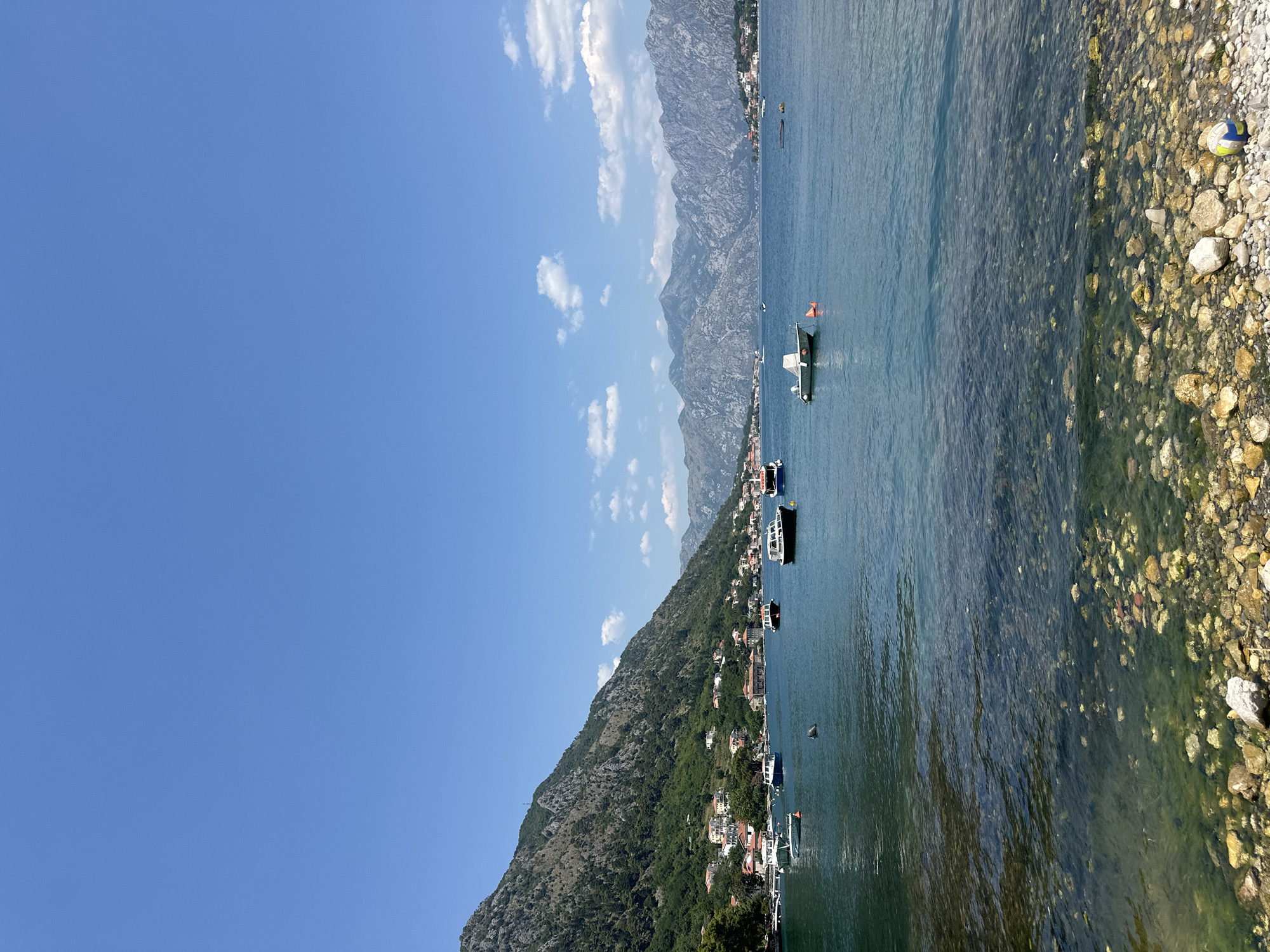 Bay of Kotor shoreline on a calm summer morning