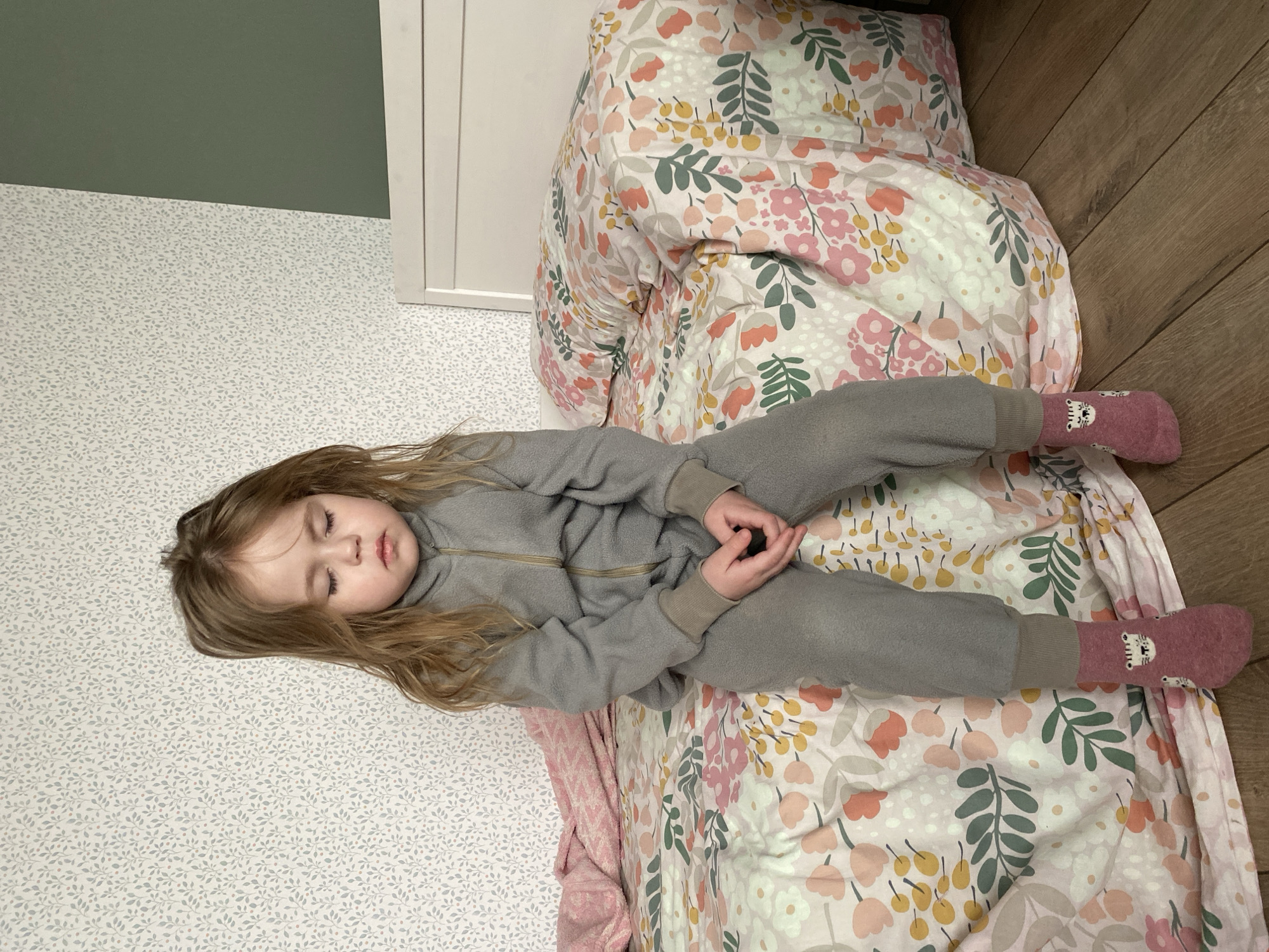 Child sleeps peacefully in Izhevsk home early morning