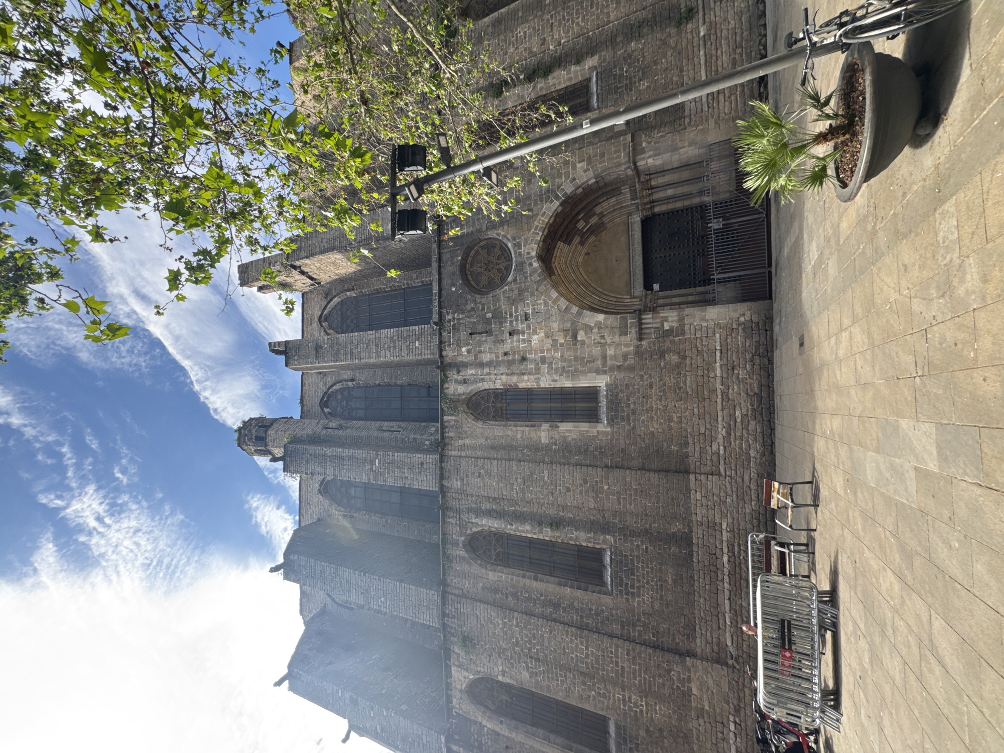 Street musician performs near Barcelona cathedral