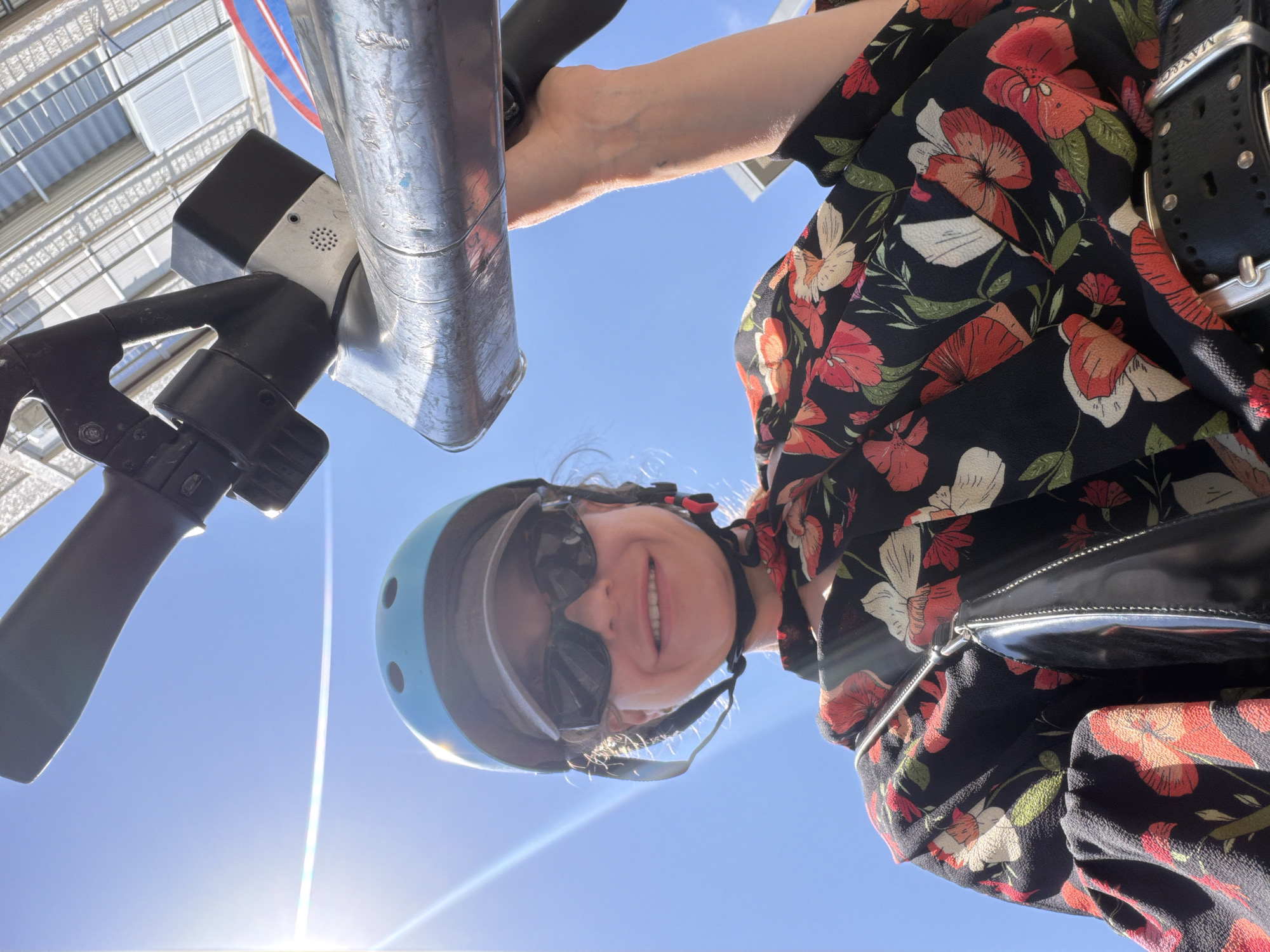 Scooter selfie on a sunny Tel Aviv morning