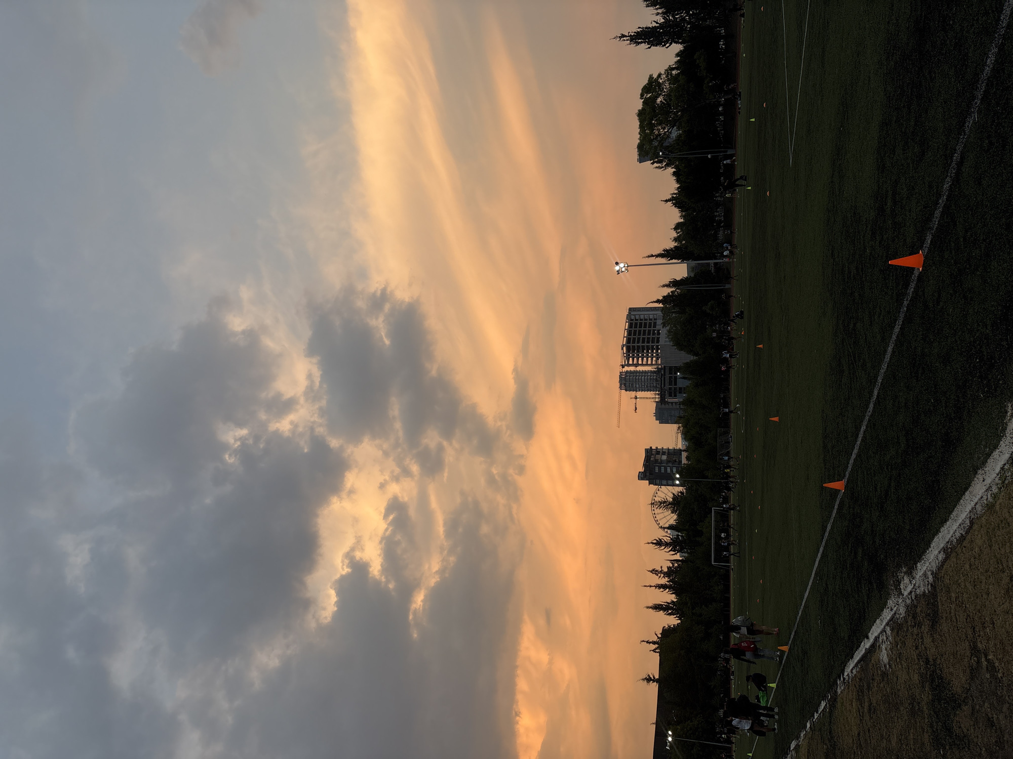 Evening athletic activity documented at Puebla sports facility