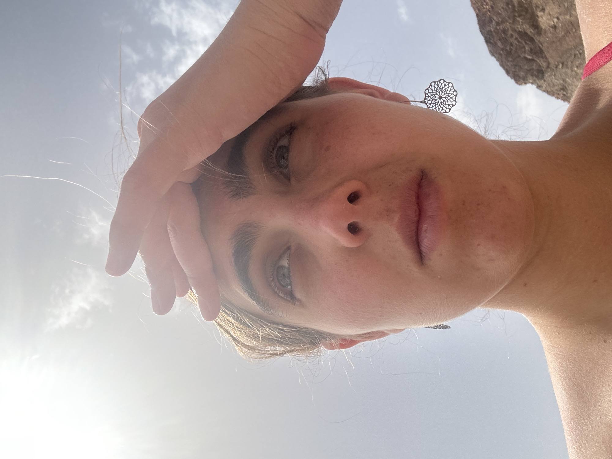 Woman captures selfie moment at Red Sea camping site