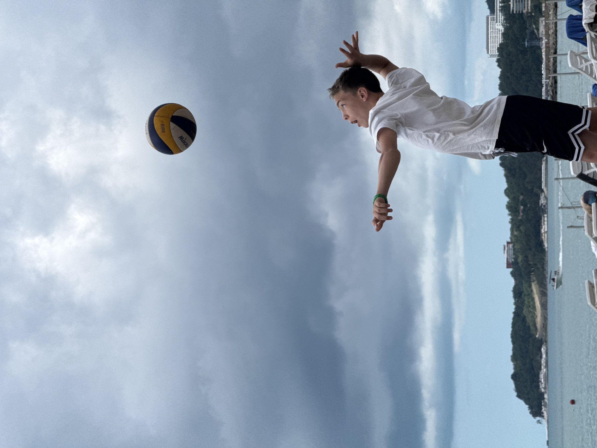 Beach volleyball game on Nebug's pebble shores