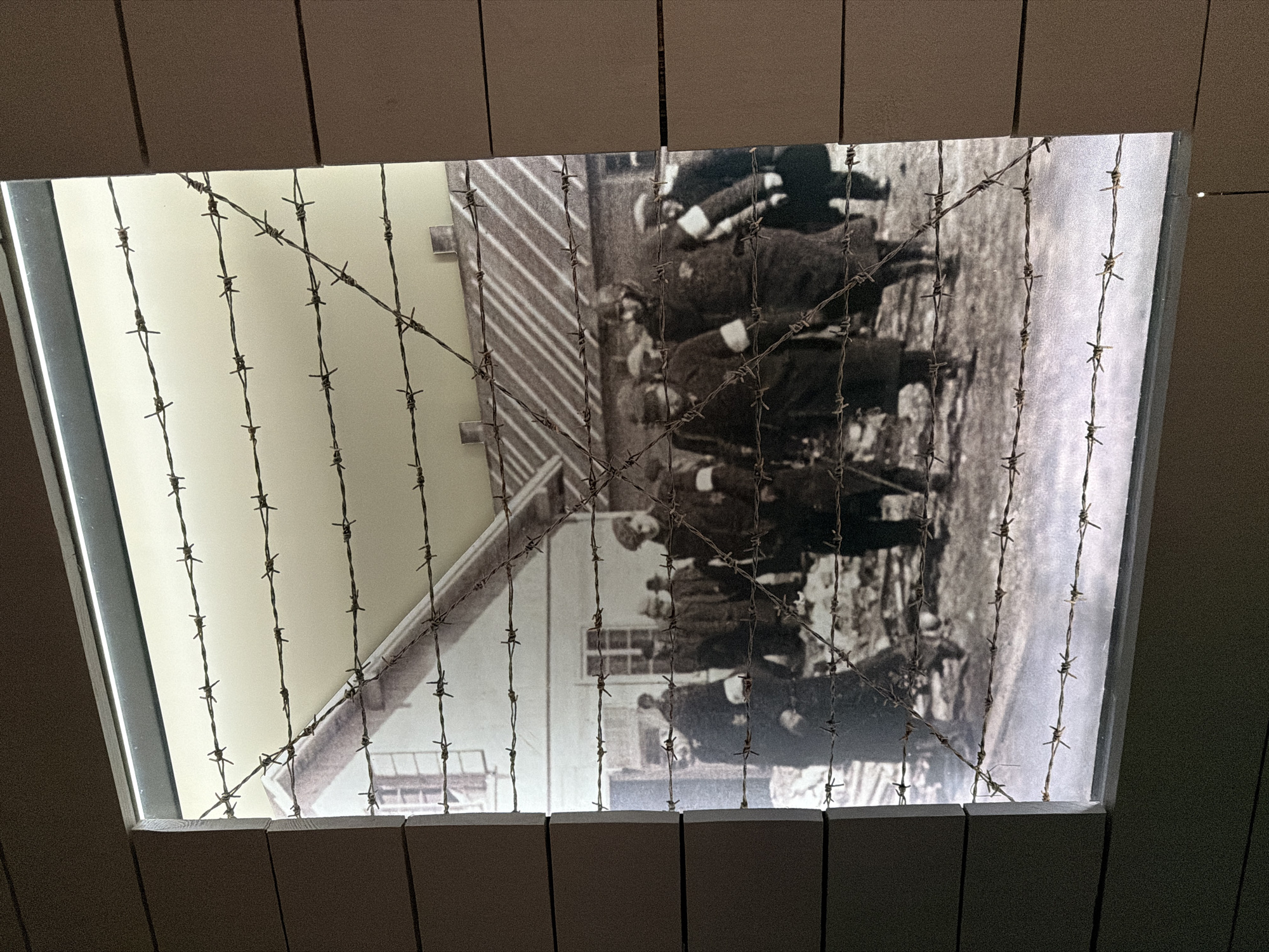 Visitor documents Salaspils Holocaust memorial site in Latvia