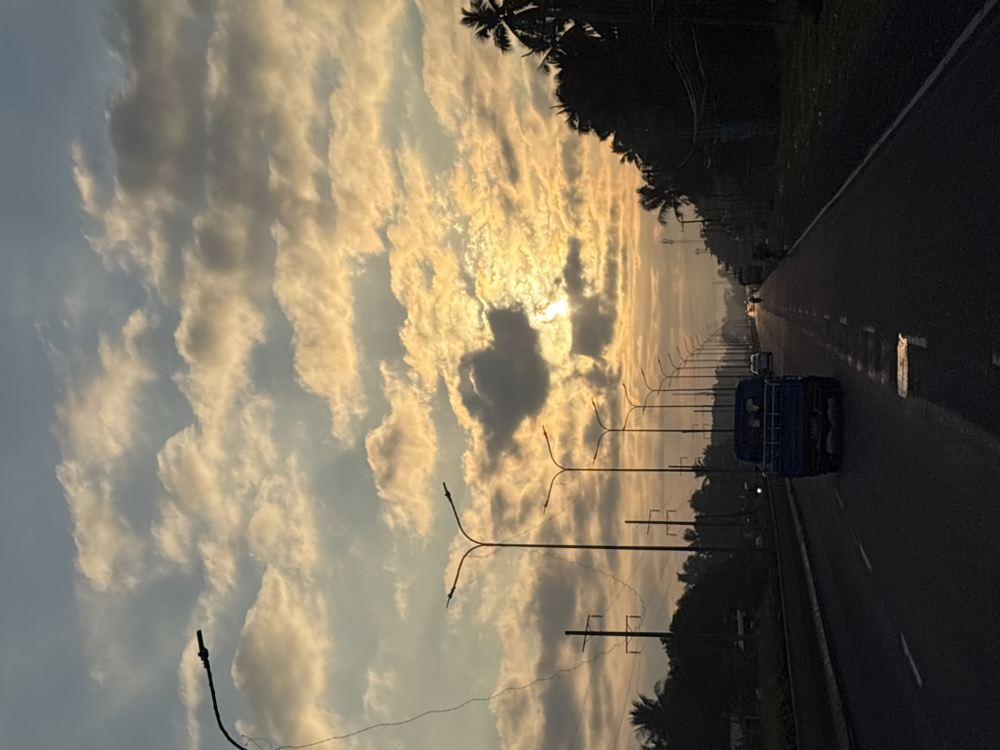Sunset highway scene captured on dashcam in Carmen, Philippines