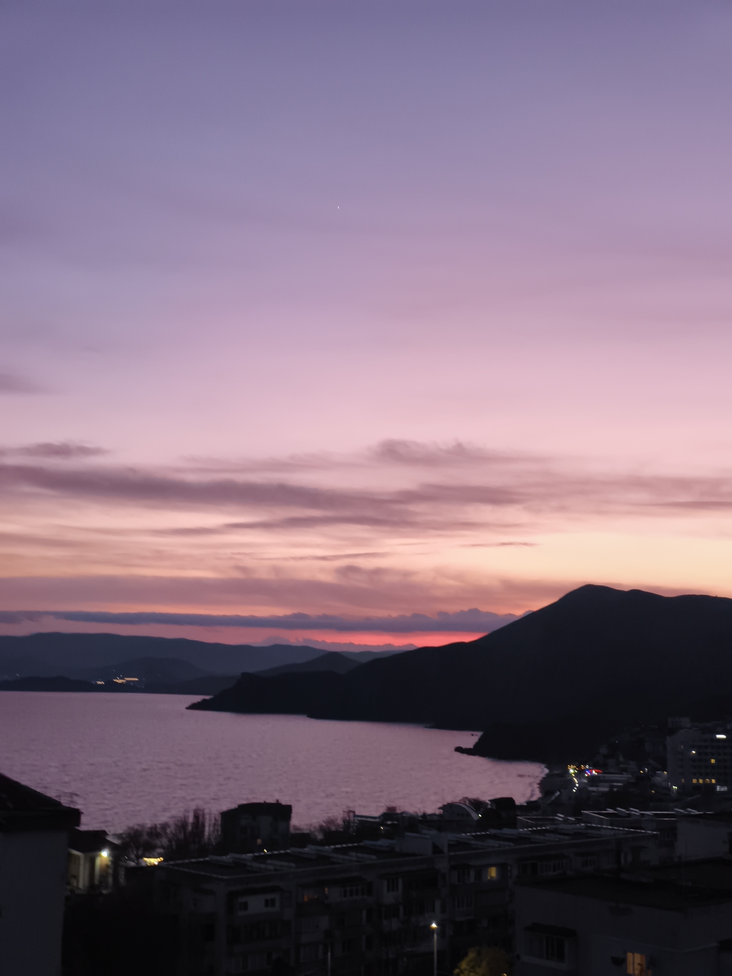 Evening scenes captured in Ukrainian coastal settlement during golden hour