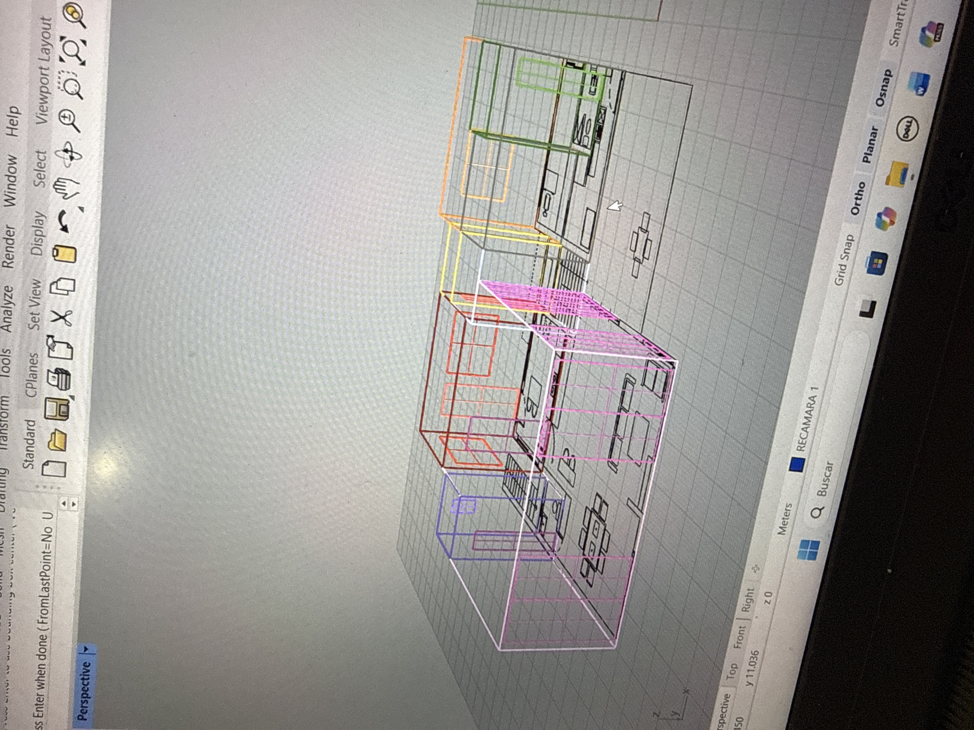 Late-night CAD work on building design in Puebla