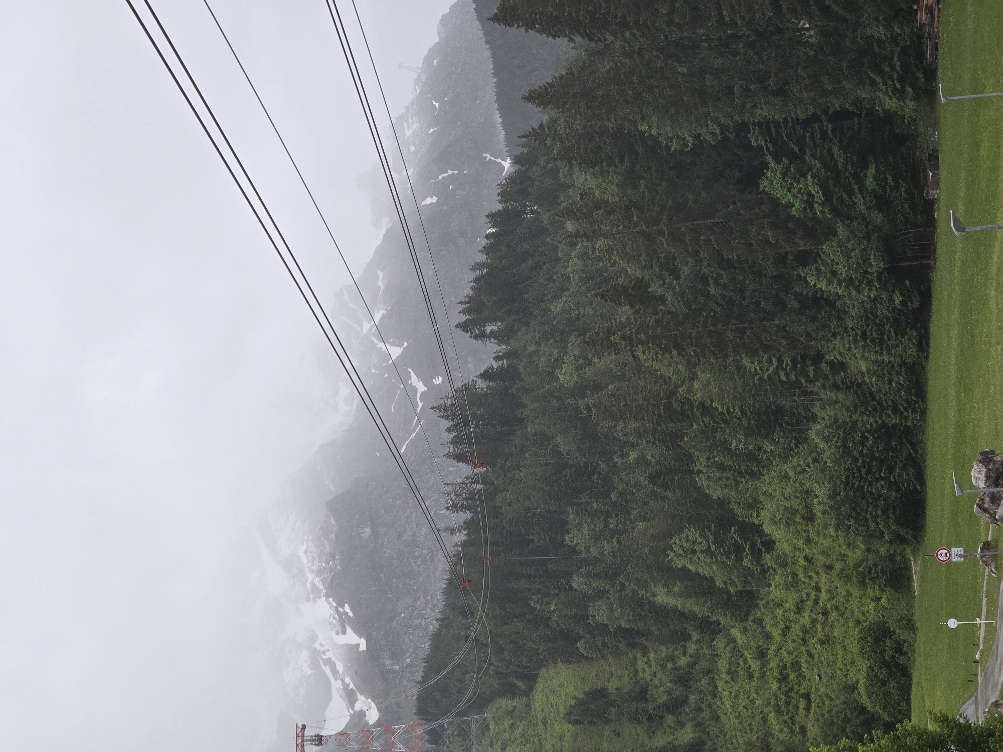 Early morning mountain views captured in misty Grainau, Germany