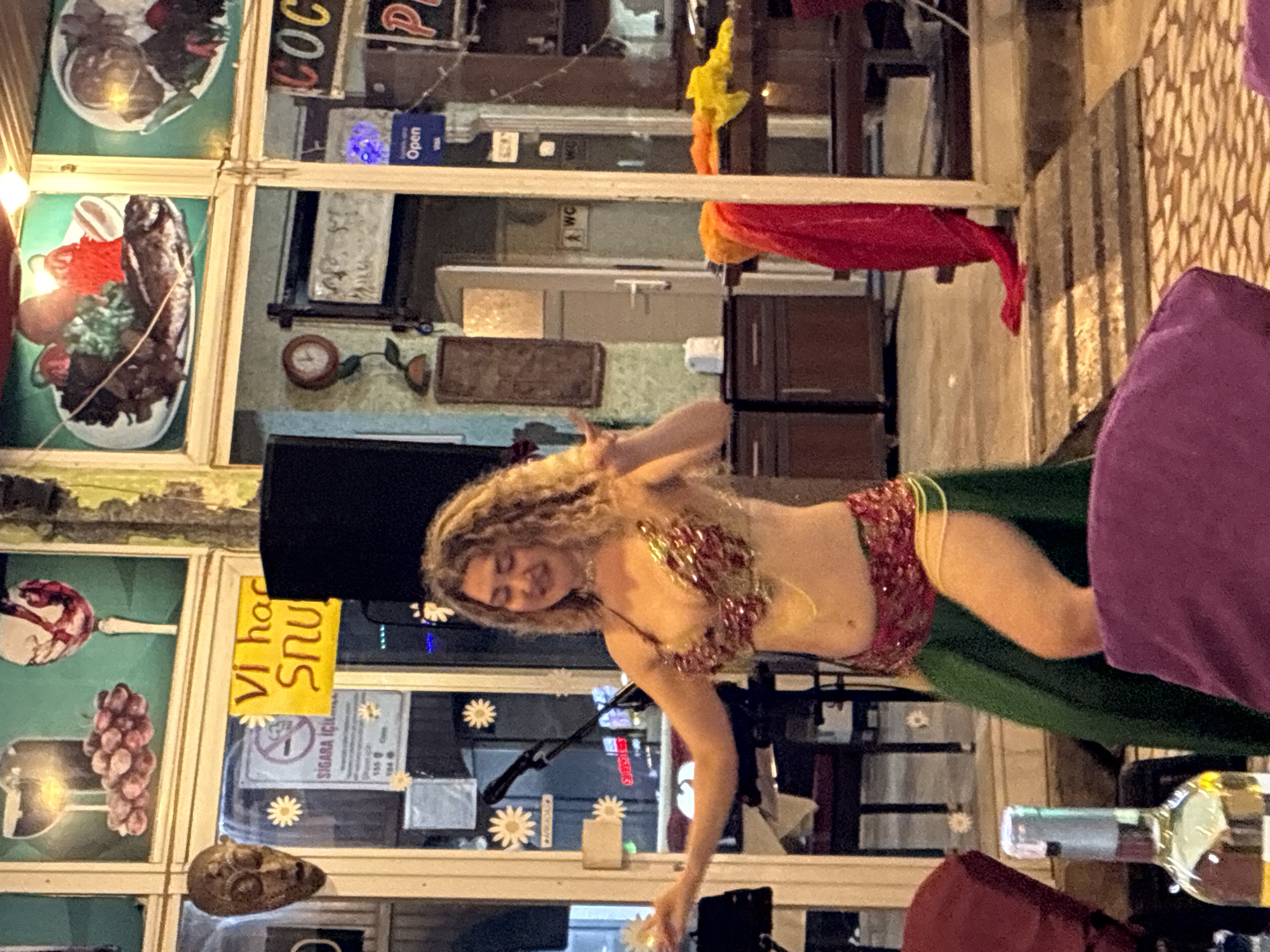 Belly dance performance at a restaurant in Alanya, Turkey