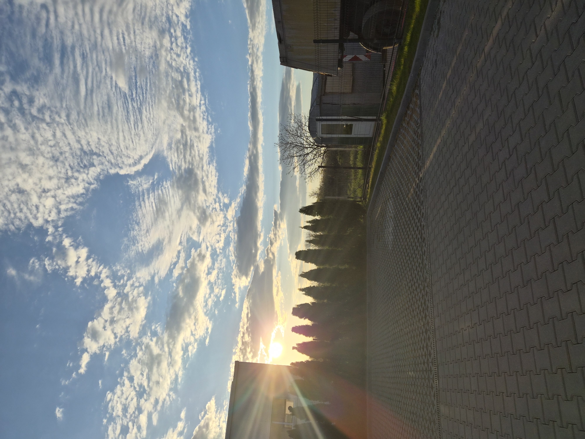 Morning sky with clouds and sun observed in Plovdiv