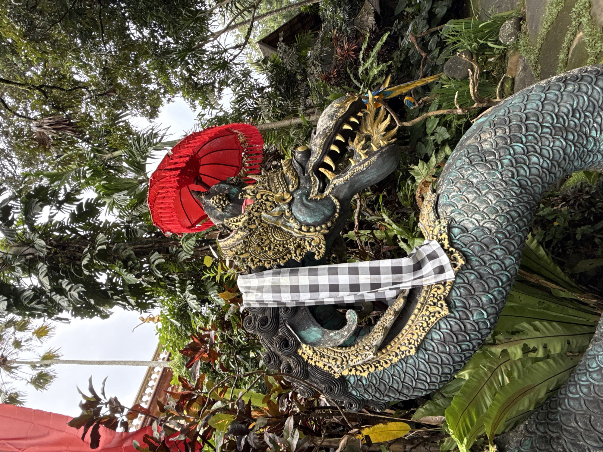 Tourist captures Balinese temples and exotic birds in Ubud