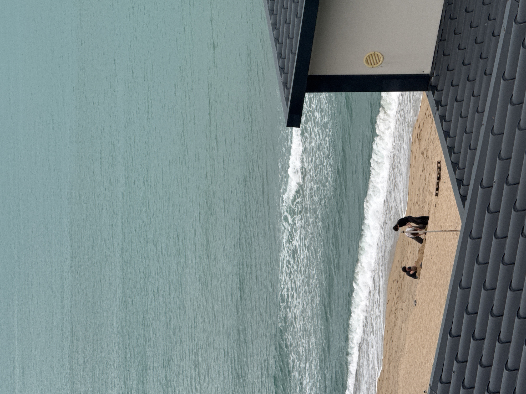Aerial beach view captured from elevated position in Varna