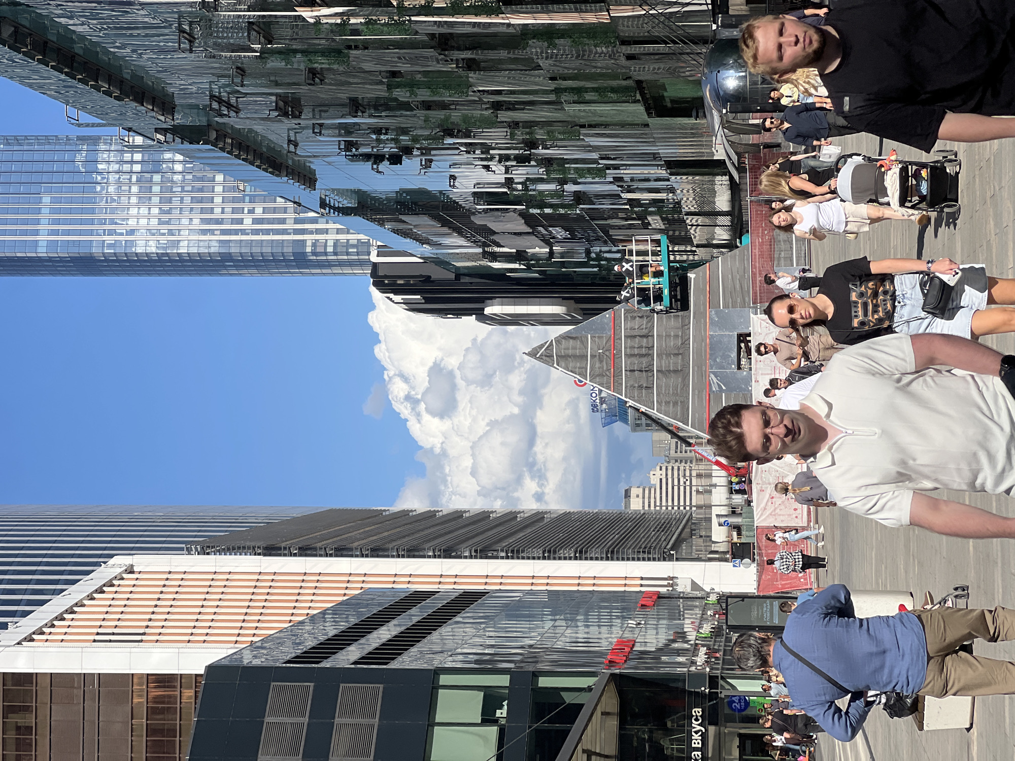 Modern Khimki streets: glass towers, street art, and active construction