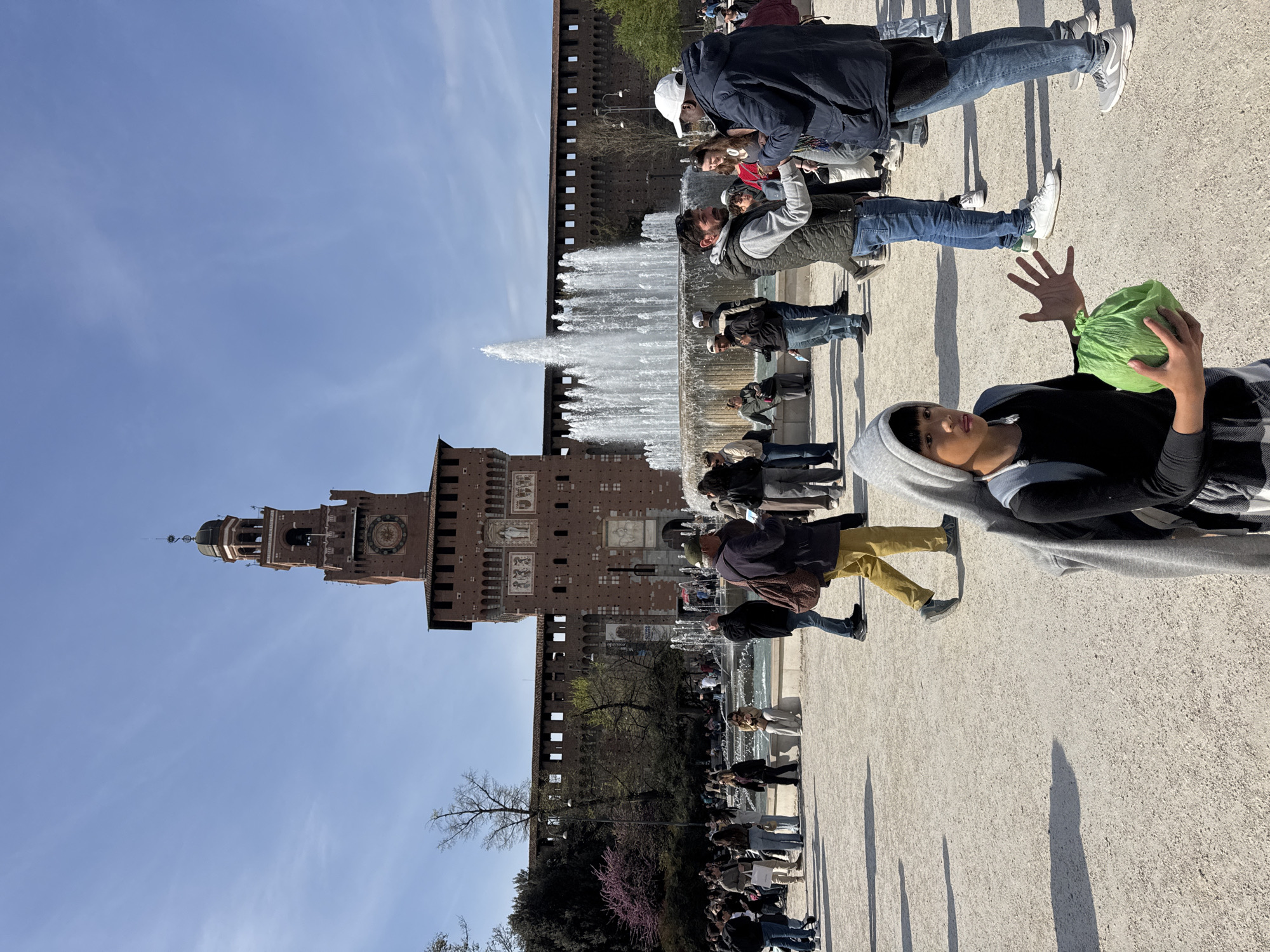 Milan's historic Sforza Castle and Santa Maria church documented