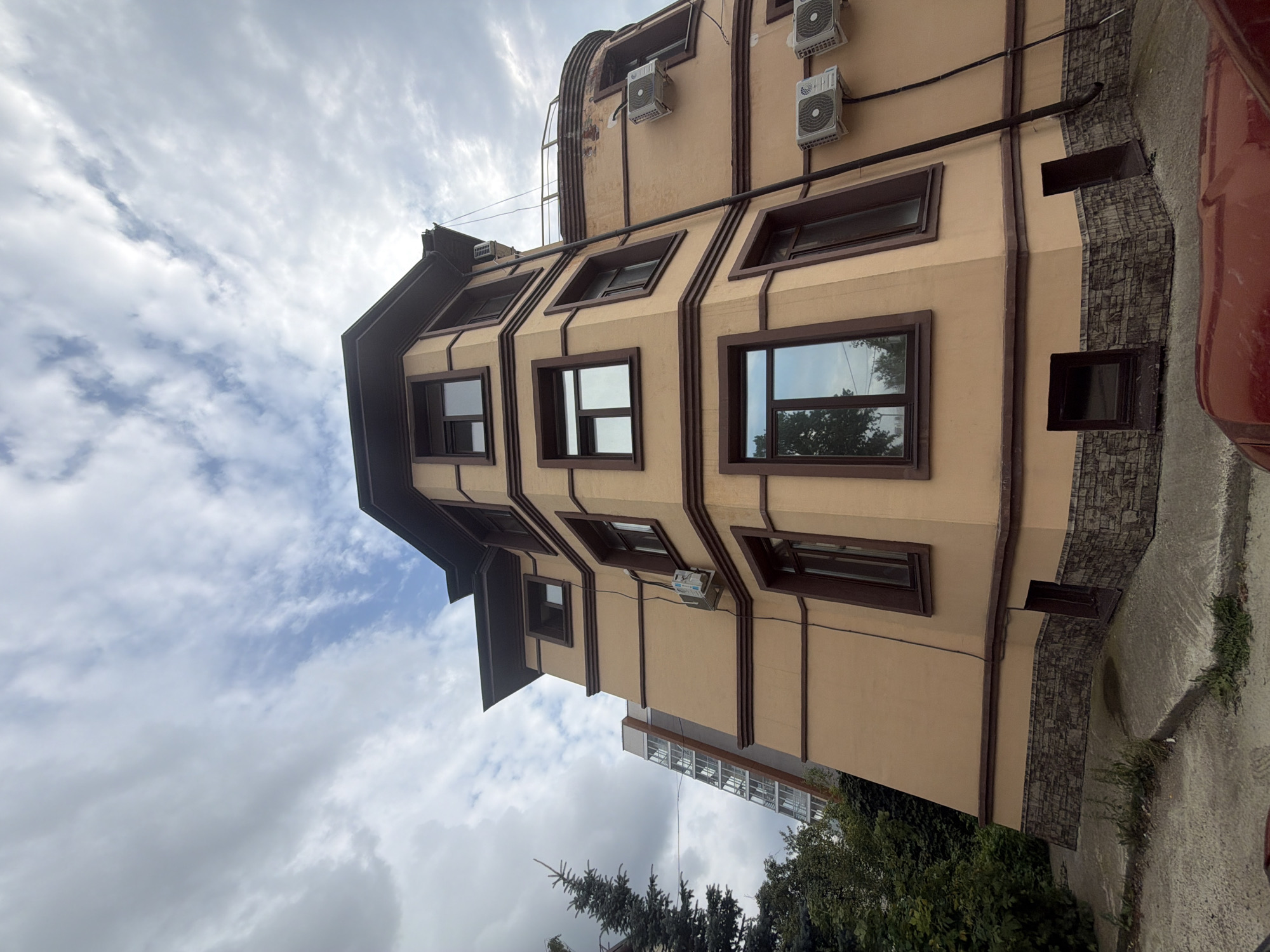 Quick stop outside a Kazan building, caught from inside and out.