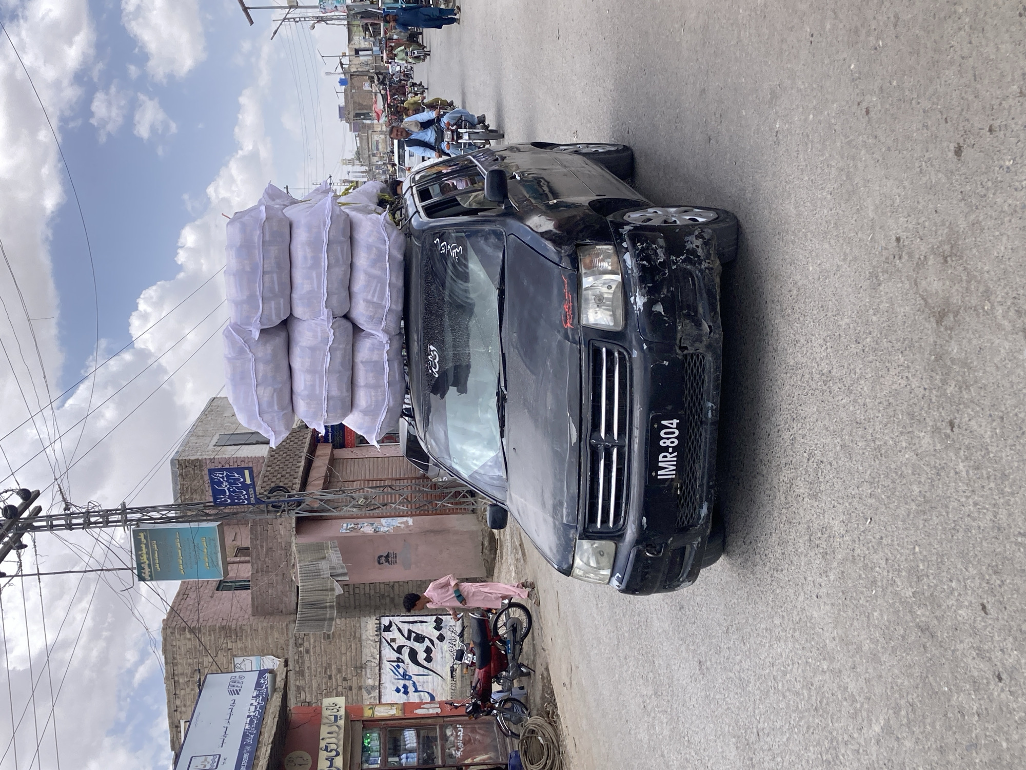 Morning street market operates in Loralai, Pakistan