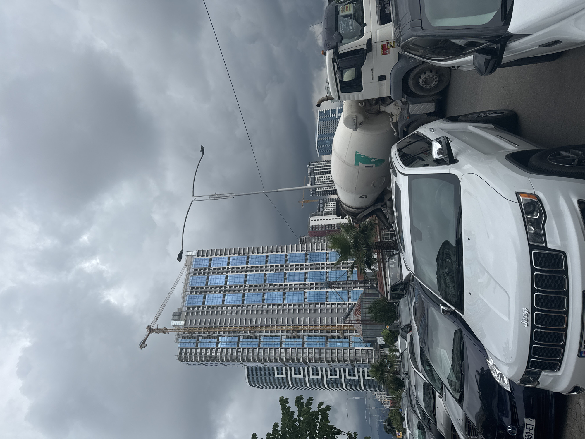 Street scenes around Batumi Stadium on a grey afternoon