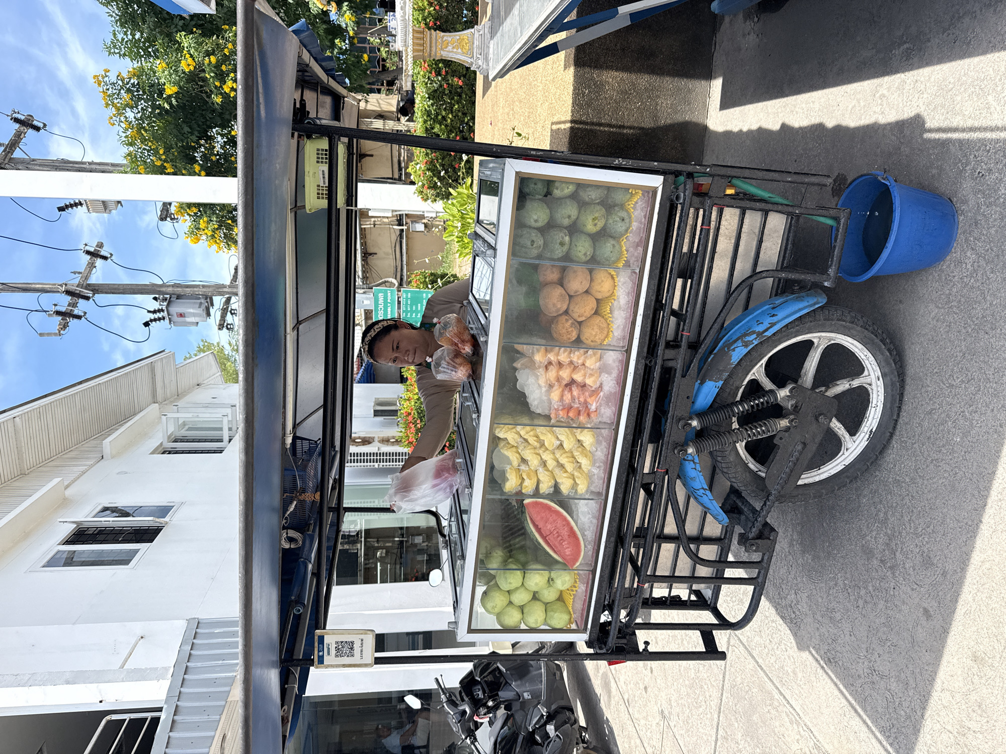 Fresh fruit cart doing business on a Ko Samui street
