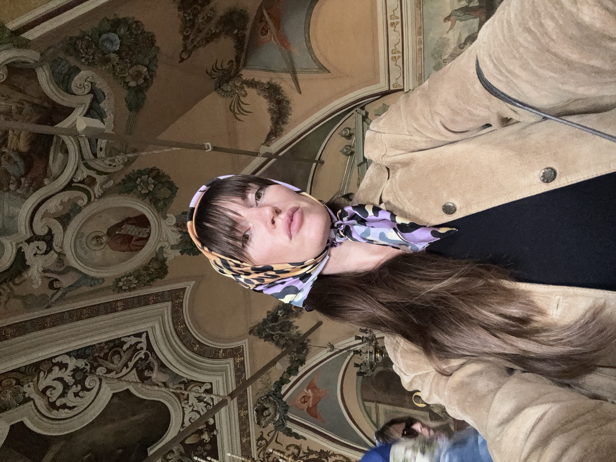 Candid moments inside a richly decorated historic interior