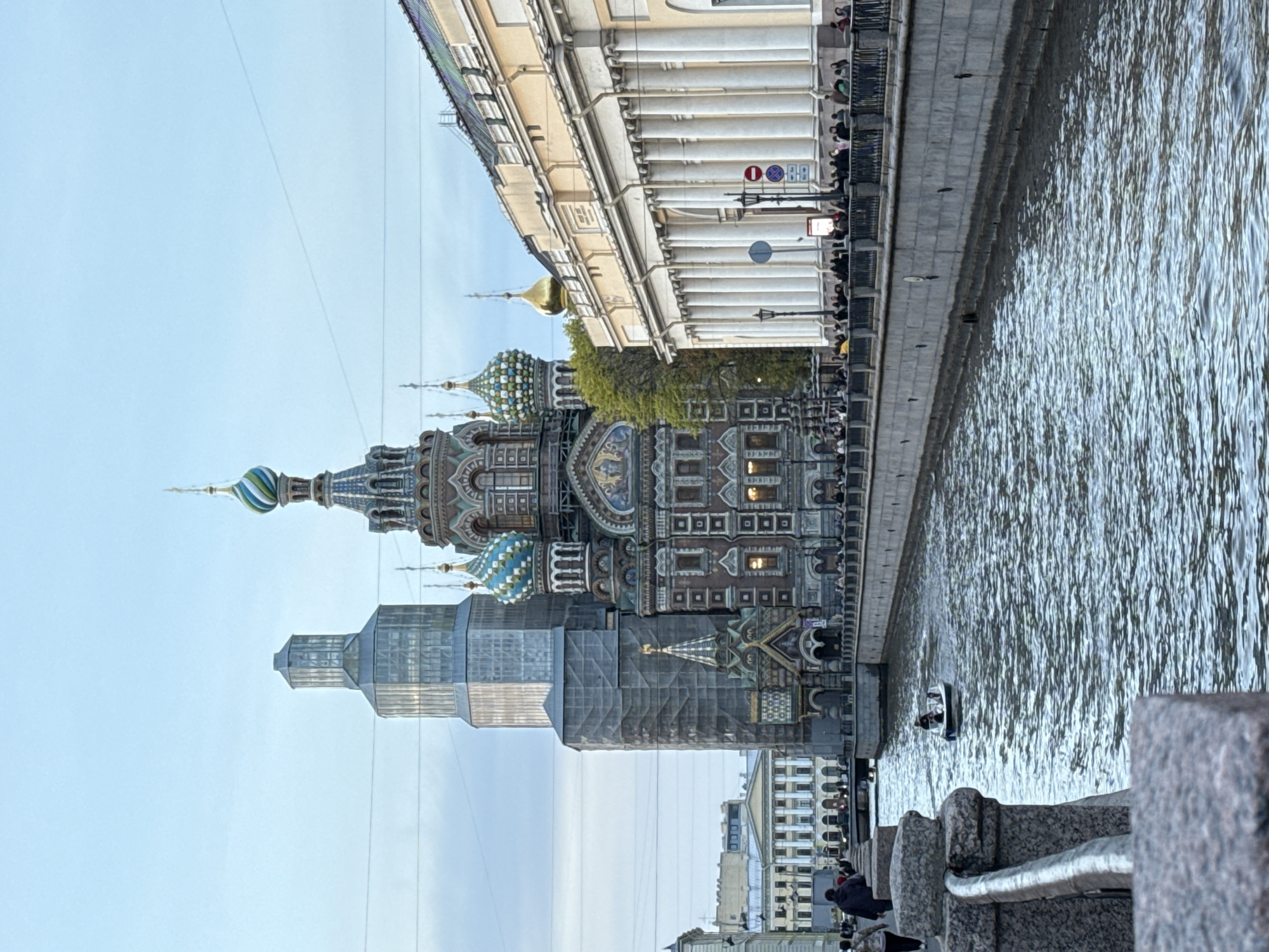 Historic St. Petersburg church observed under scaffolding renovation