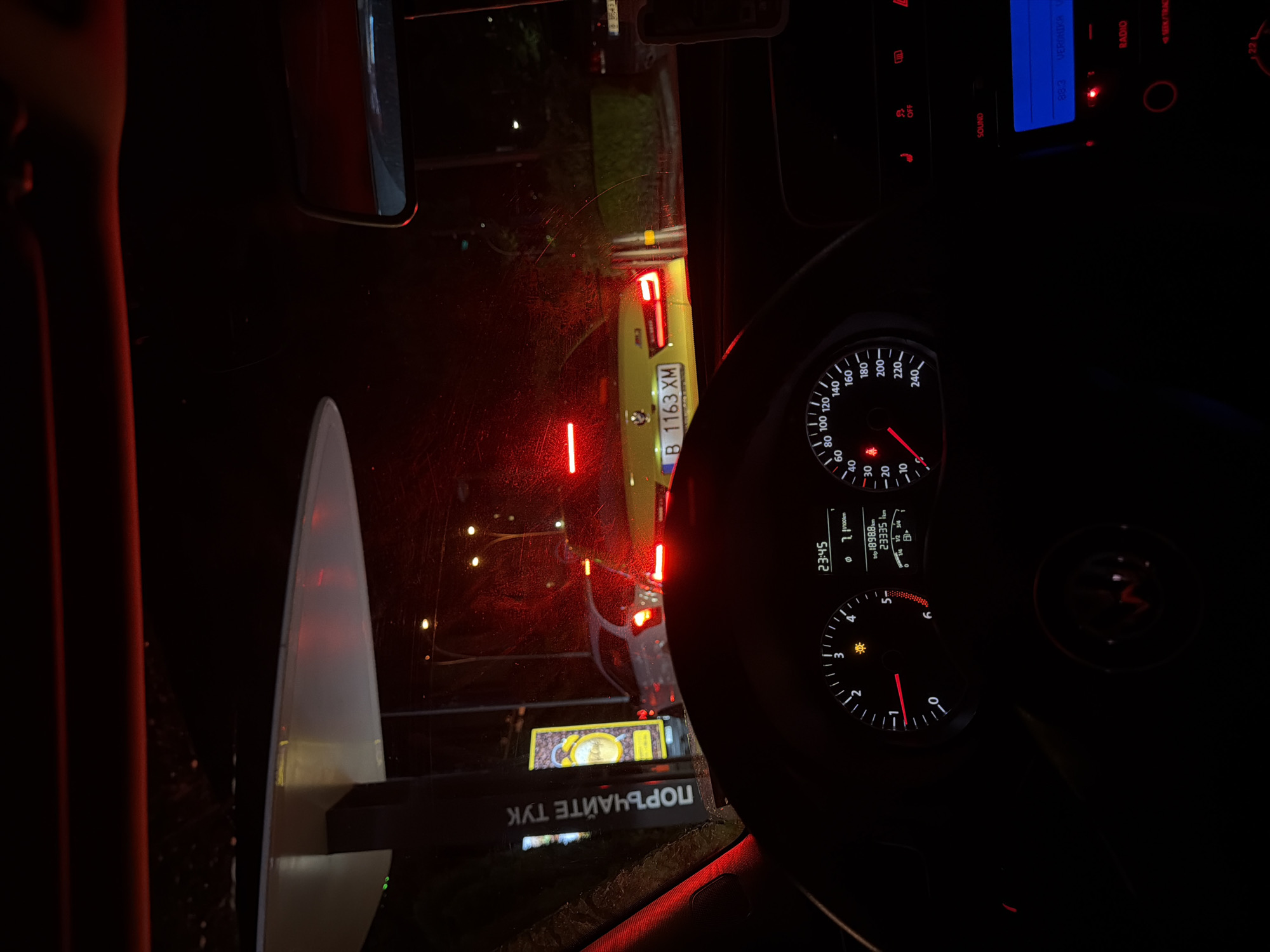 Nighttime driving scene documented in Varna, Bulgaria