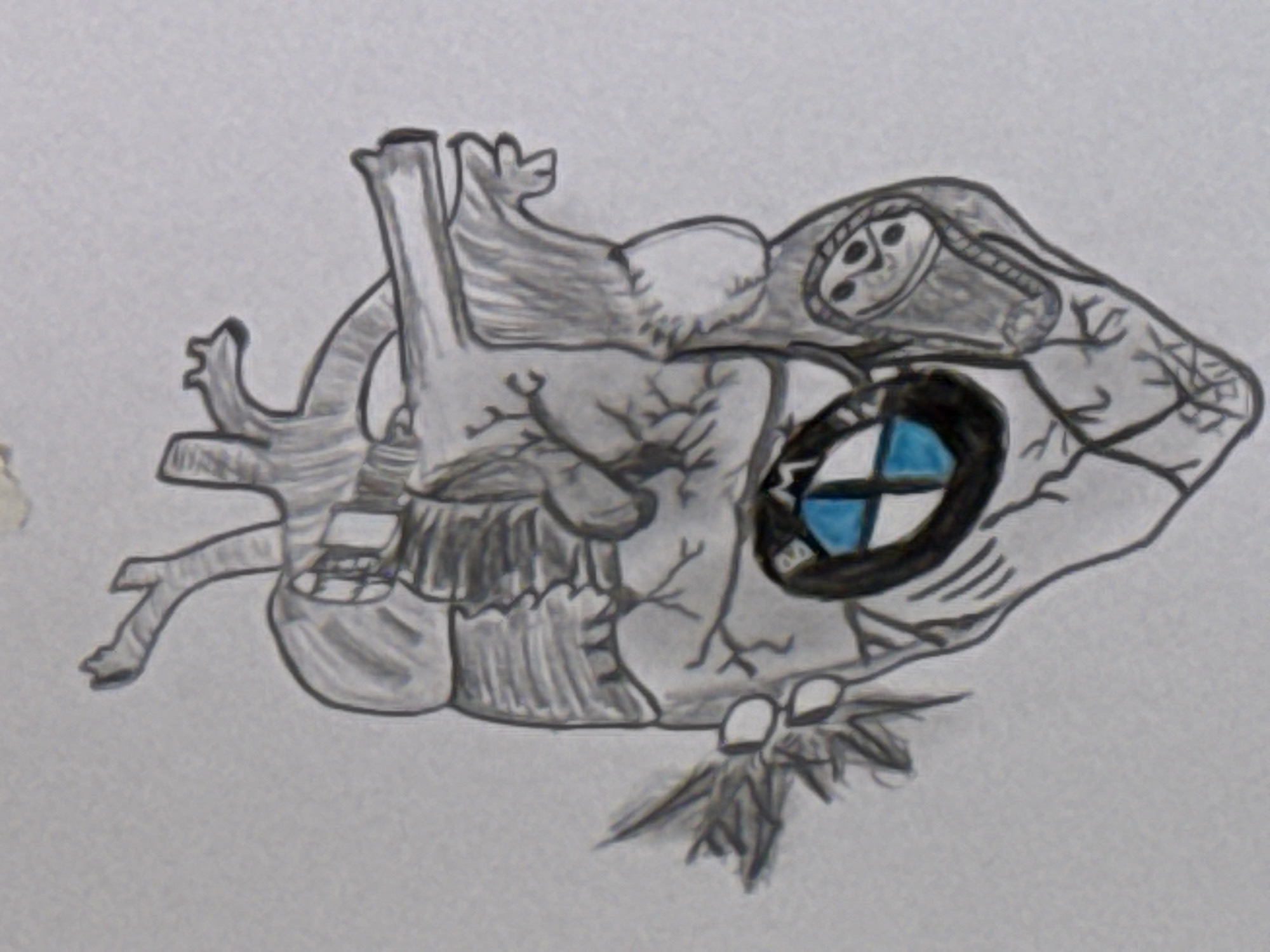 Artist sketches anatomical drawings while wearing designer eyeglasses in Lüneburg