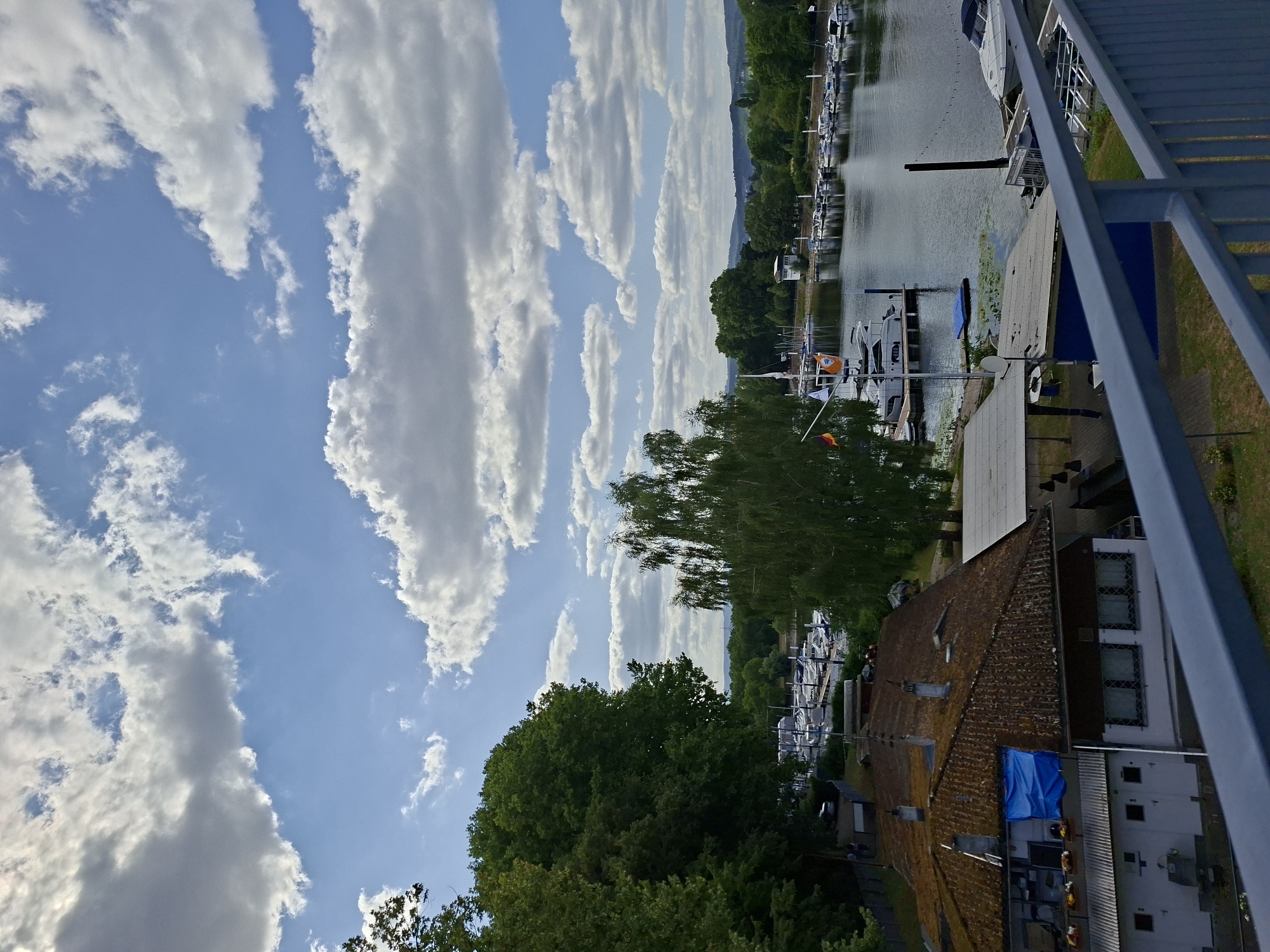 Summer afternoon at Wiesbaden's Rhine riverfront and Schierstein marina