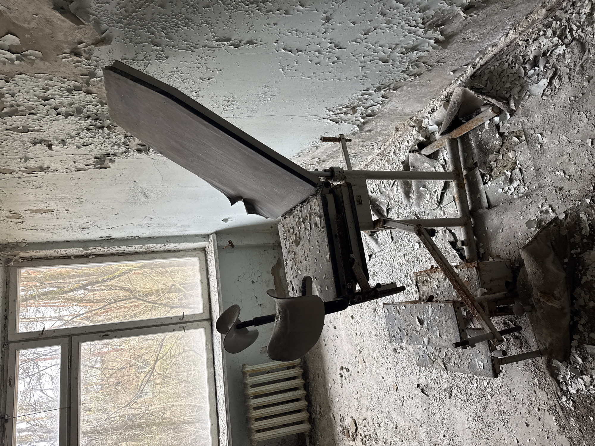 Abandoned medical room documented in Prypiat, Ukraine