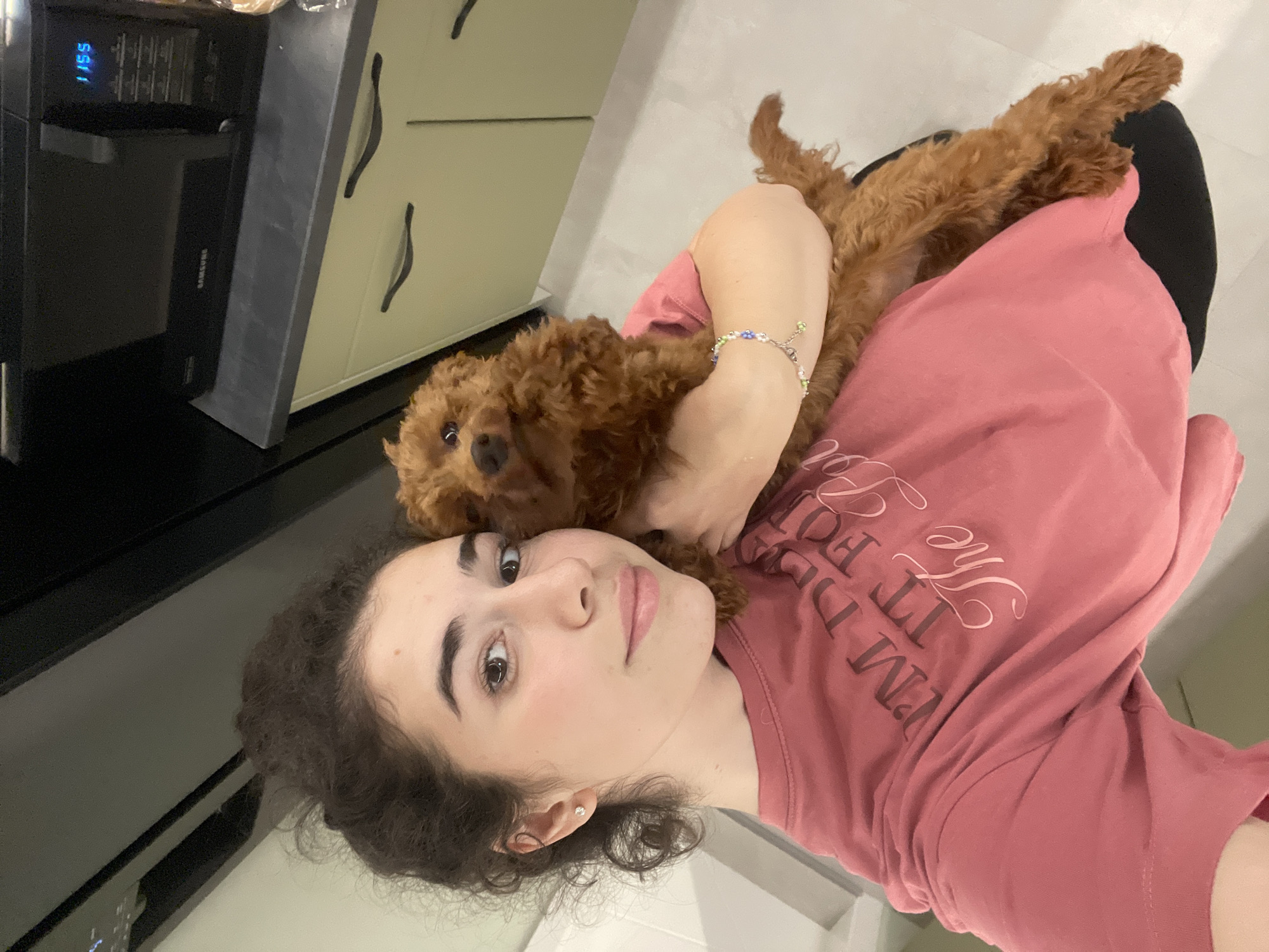 Woman spends morning with poodle and cat in Sofia