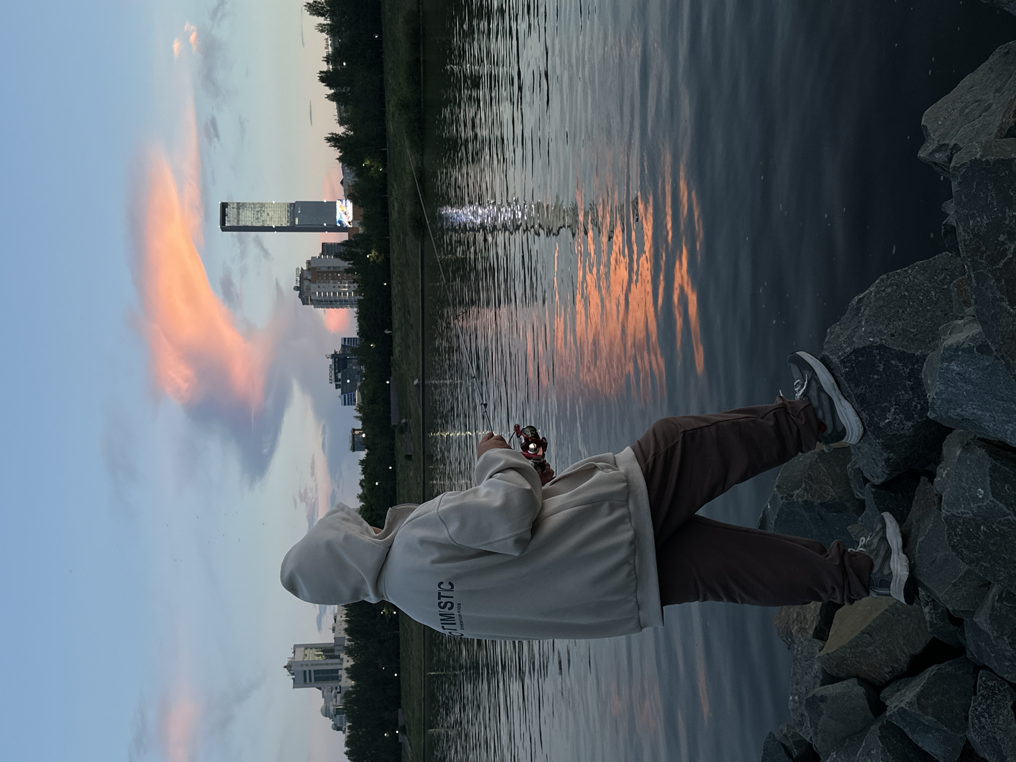 Fishing the Ishim River at sunset, Astana