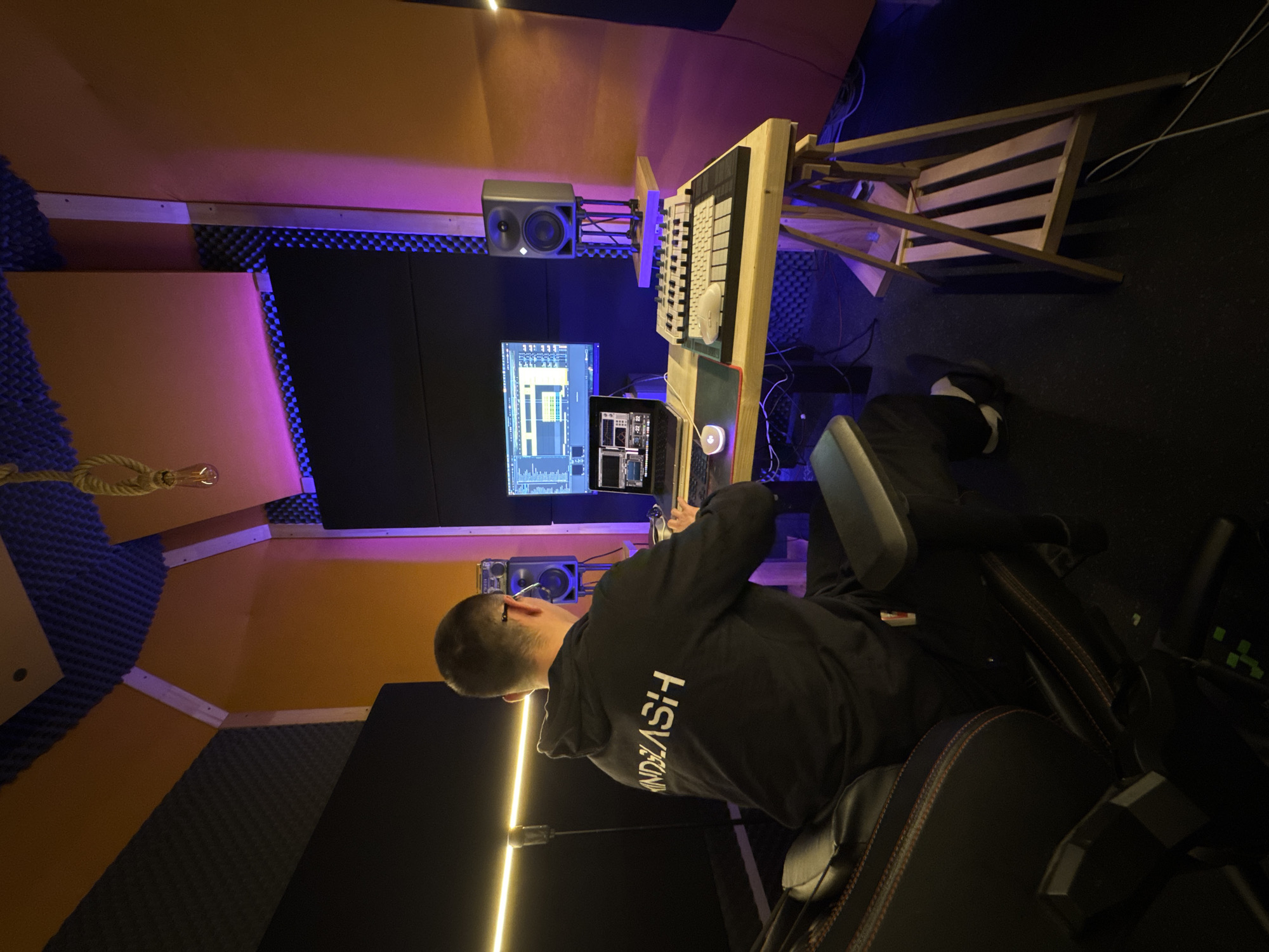 Home recording session captured in Plovdiv music studio