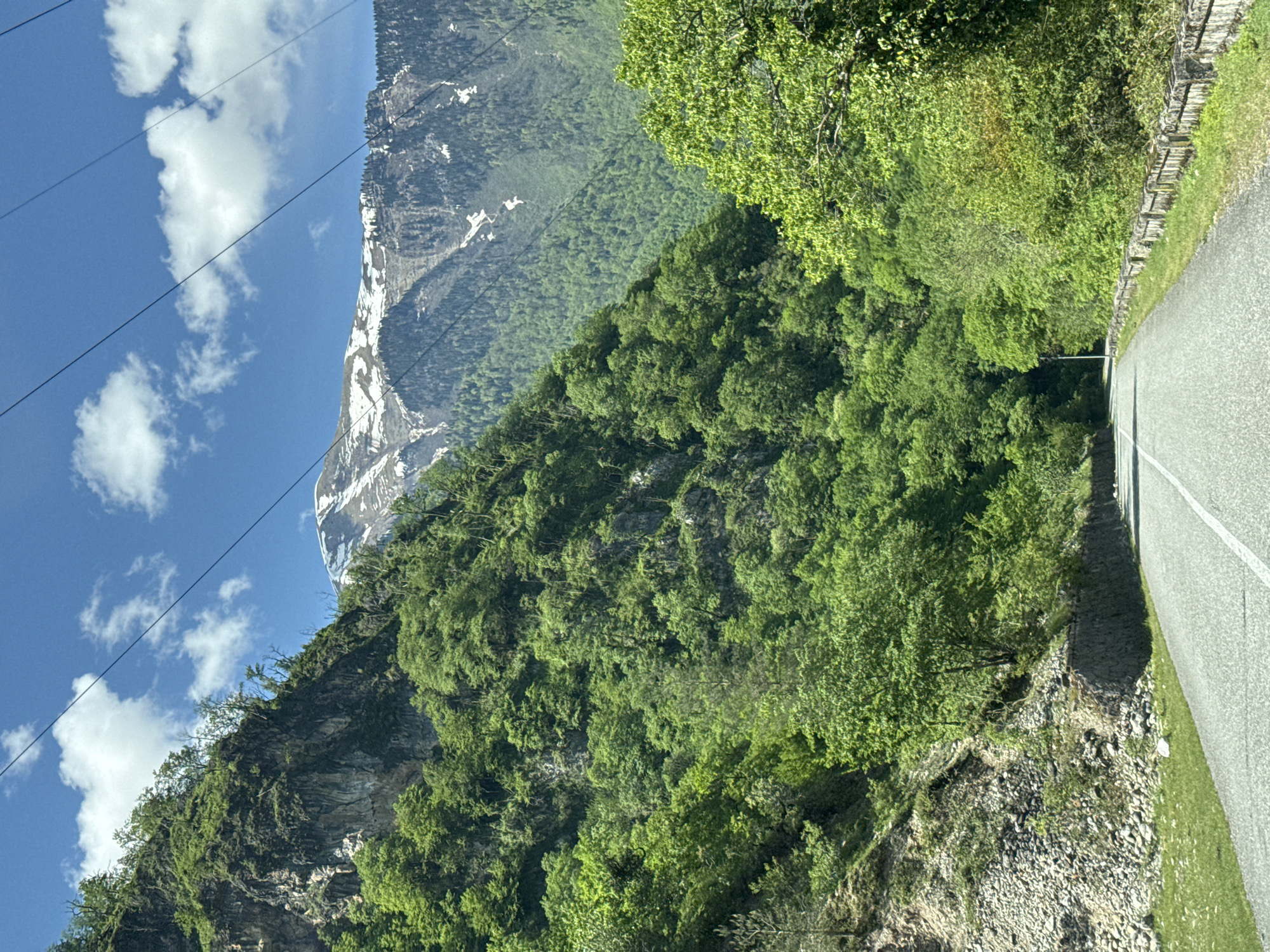 Mountain landscape photographed from vehicle in Bzypta, Abkhazia