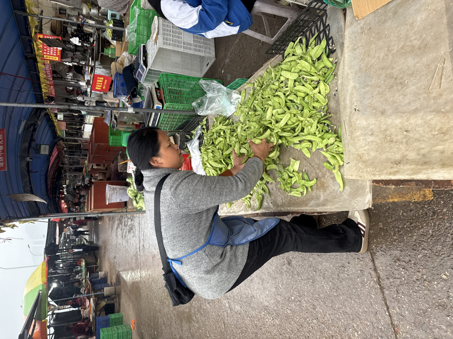 Rainy morning market activity documented in Jiangjin, China