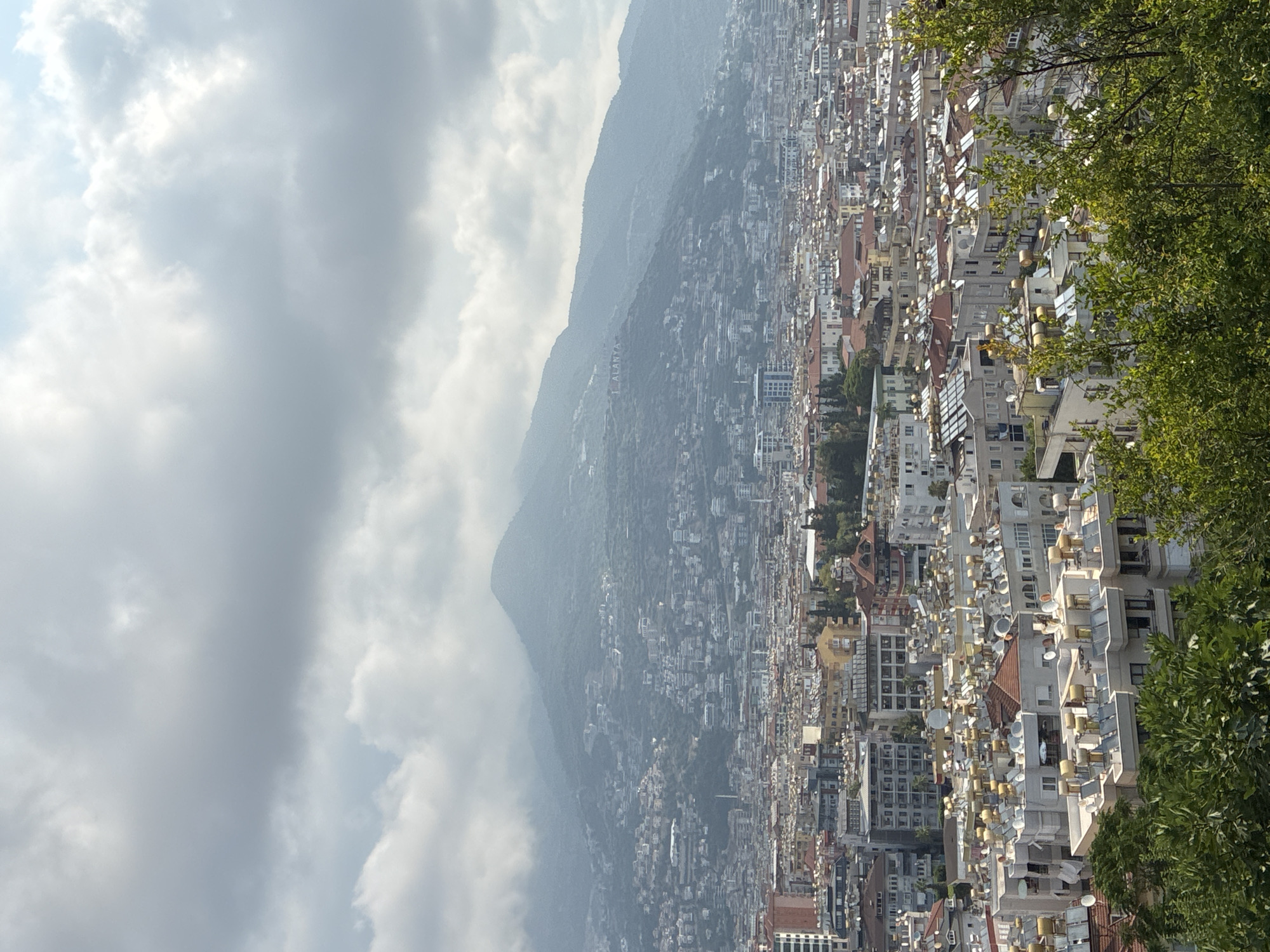 Alanya from above: bougainvillea, rooftops, and sea views