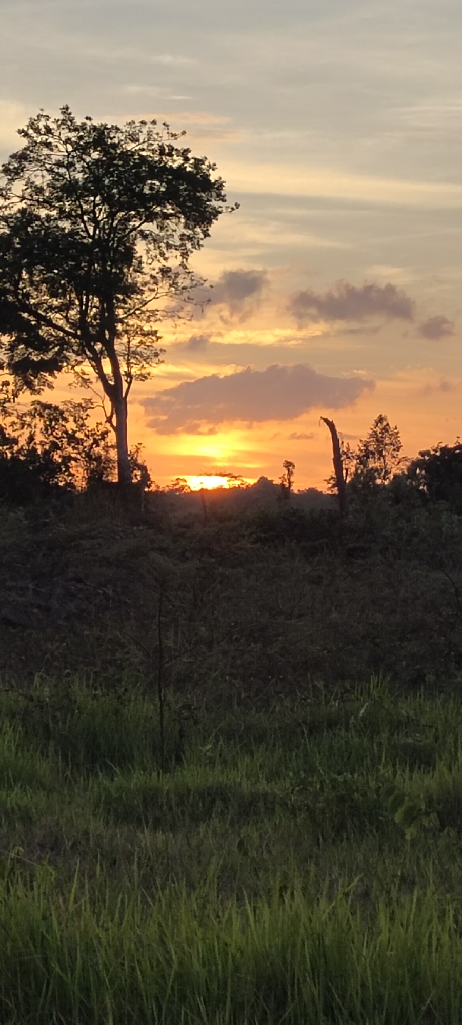 Colorful sunset observed over Lhokseumawe, Indonesia fields