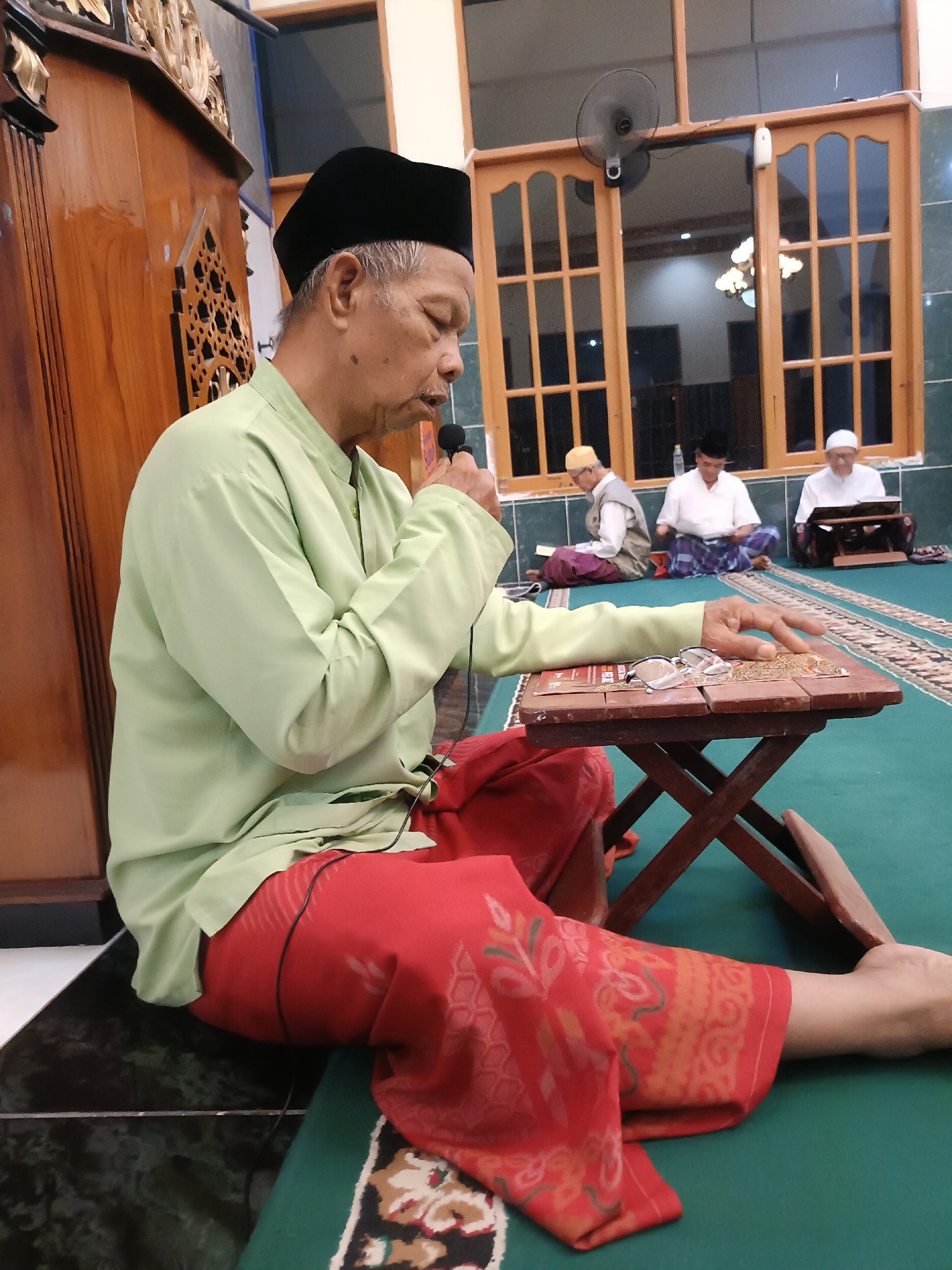 Evening Islamic gathering at a mosque in Kediri, Indonesia