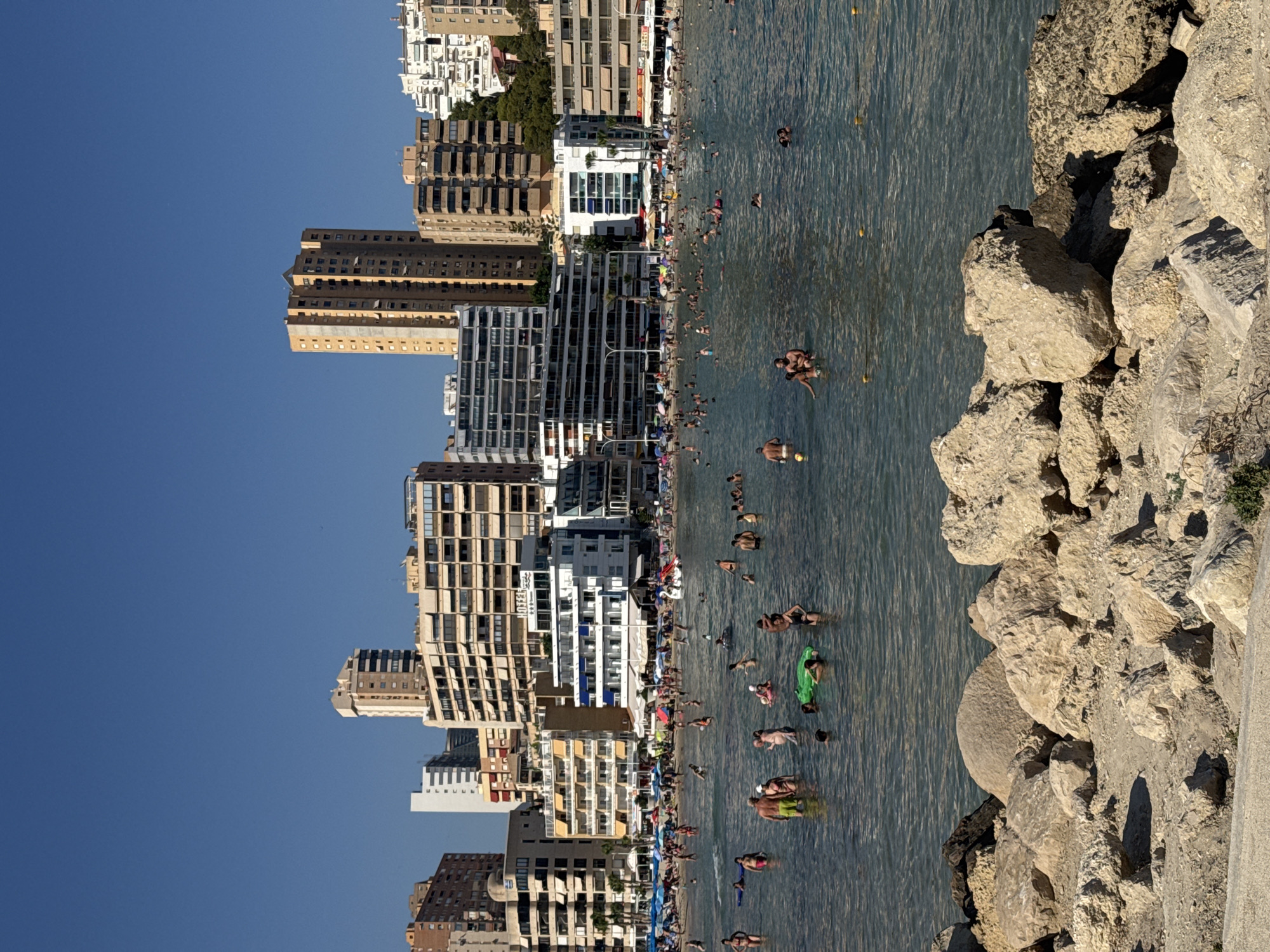 Busy summer day on the Benidorm coast