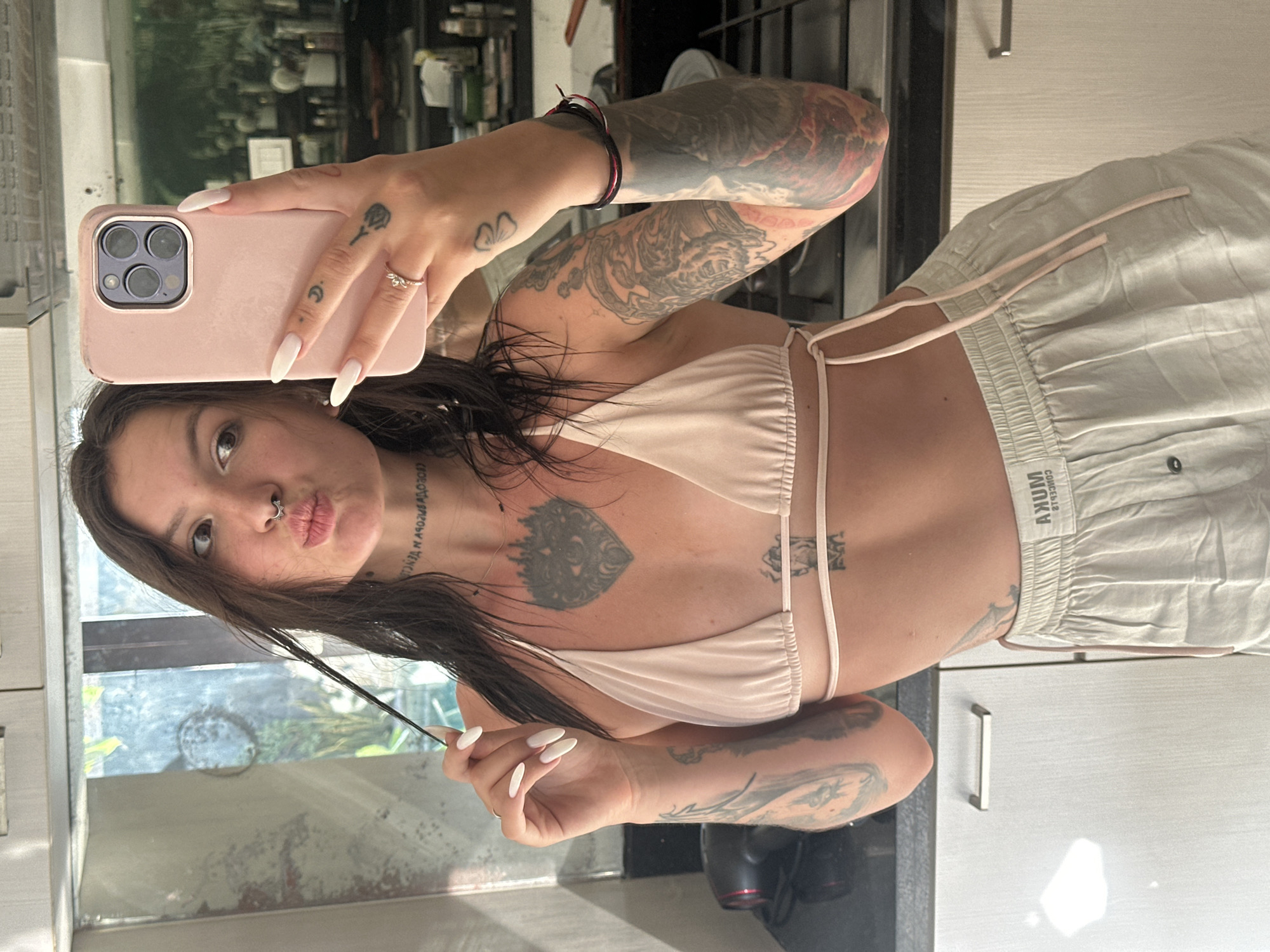 Indoor and outdoor selfies with a fluffy dog, North Kuta