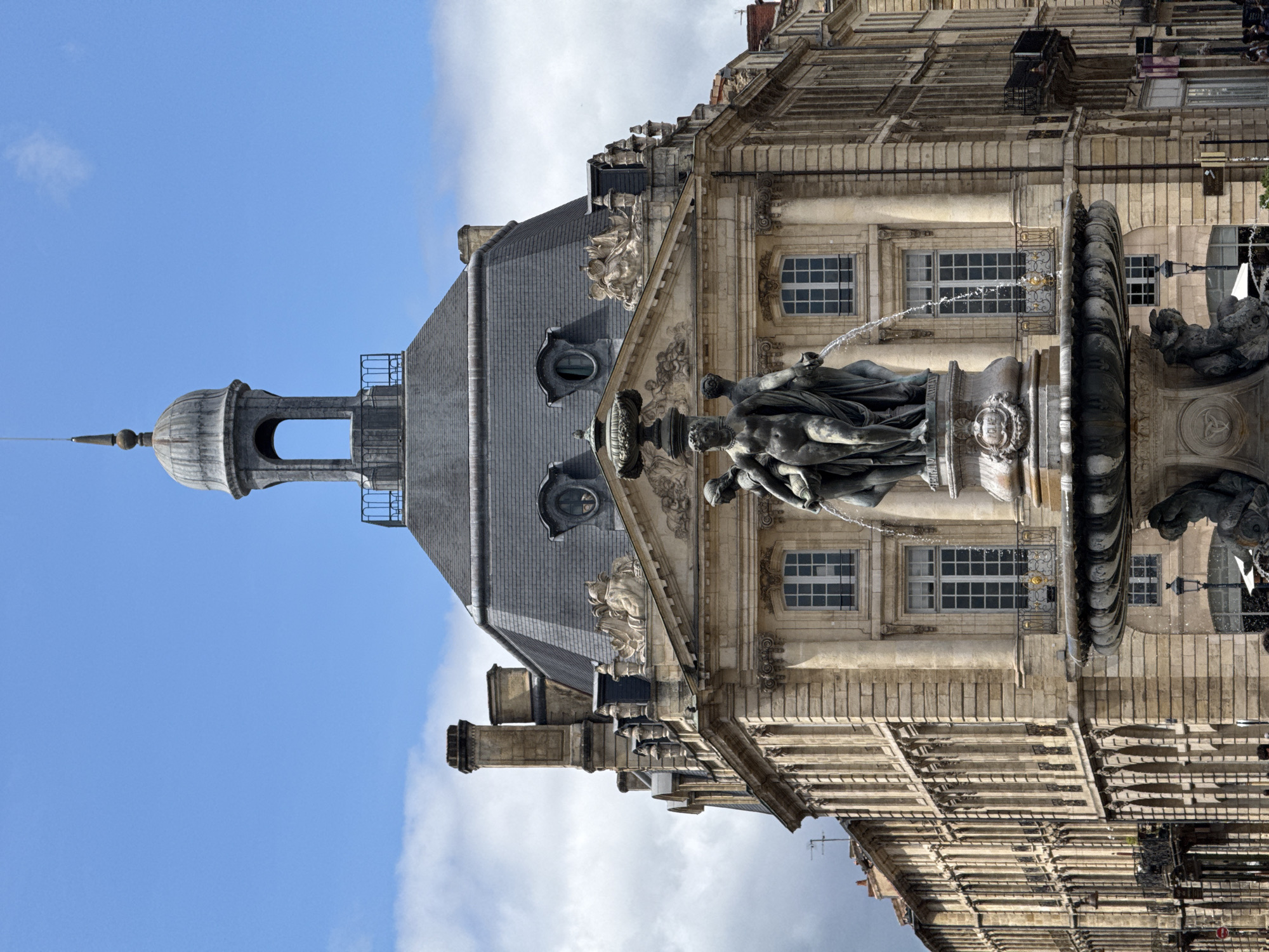 Tourist documents leisurely morning walk through historic Bordeaux landmarks