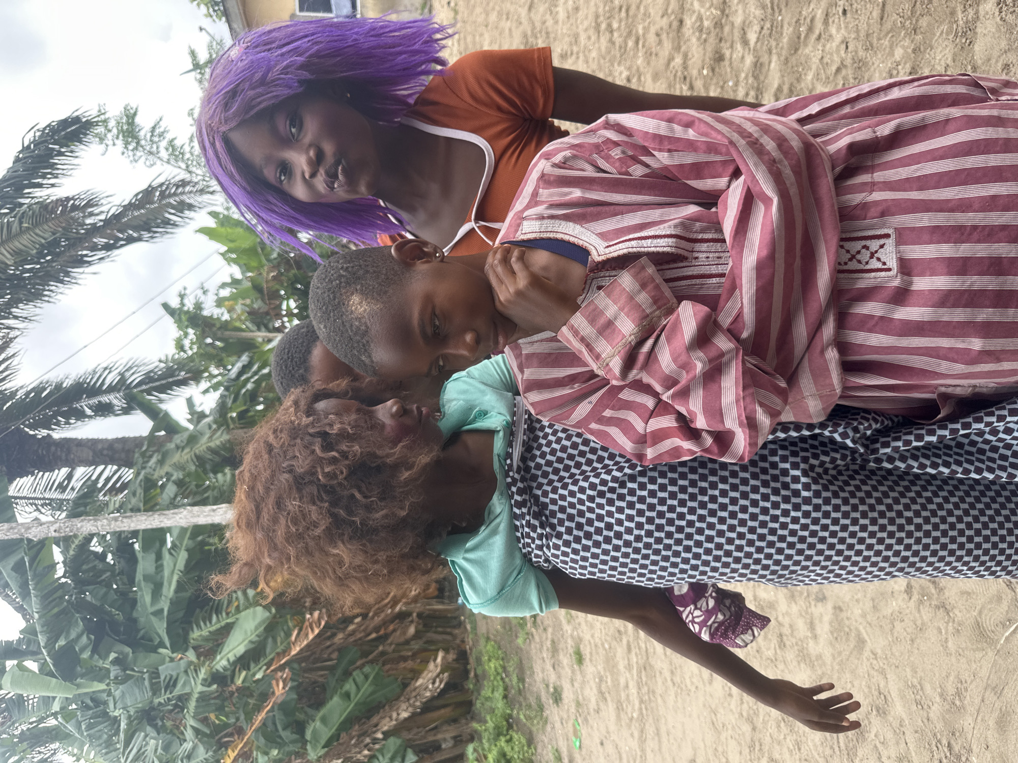 Kids playing and posing together in Badagry, Nigeria