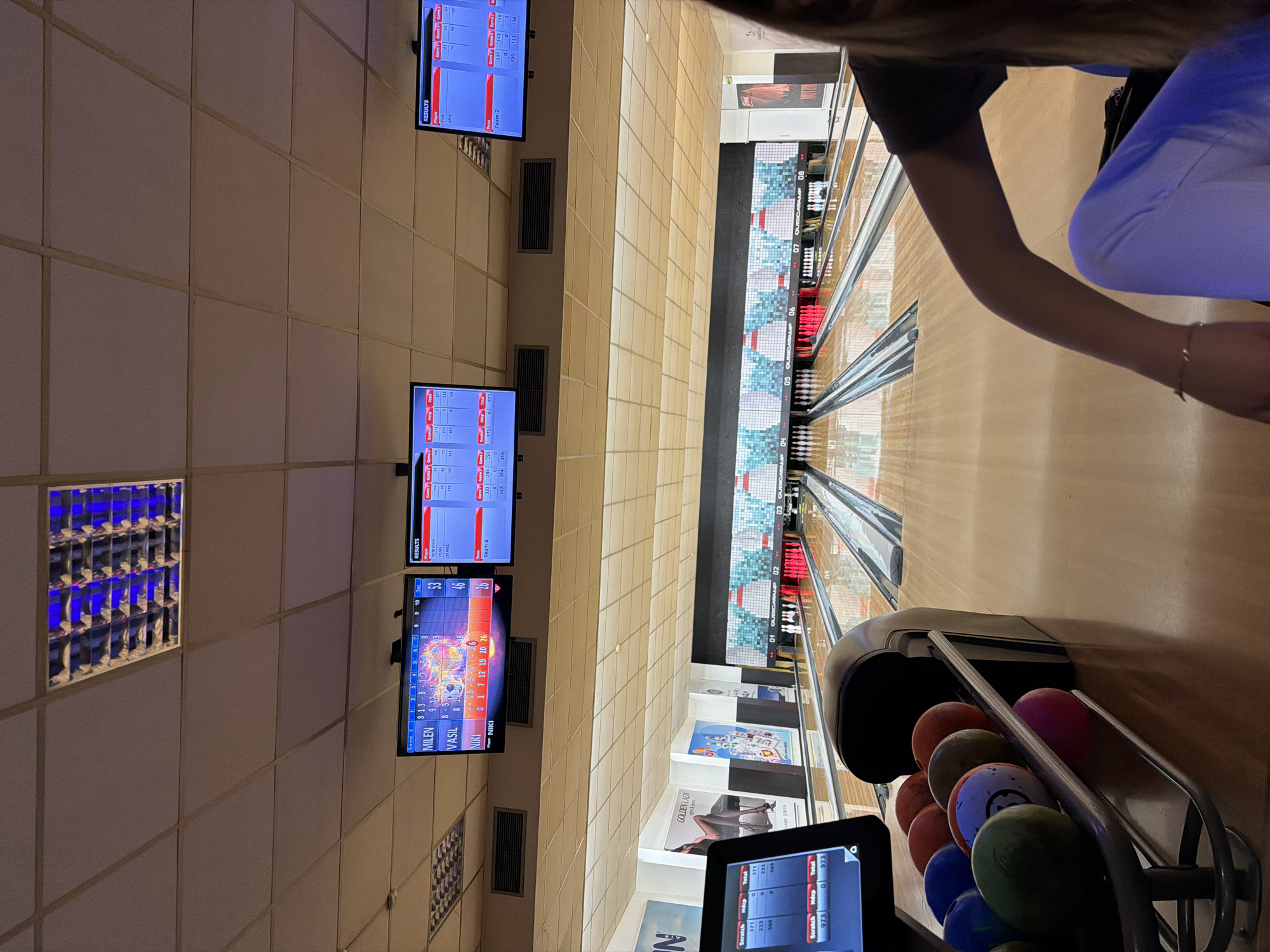 Evening bowling activity captured at Sofia entertainment center