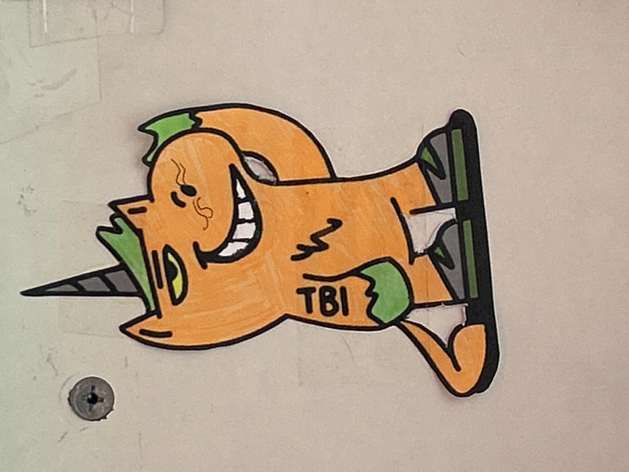 Cartoon unicorn drawing with inline skates spotted in Sofia