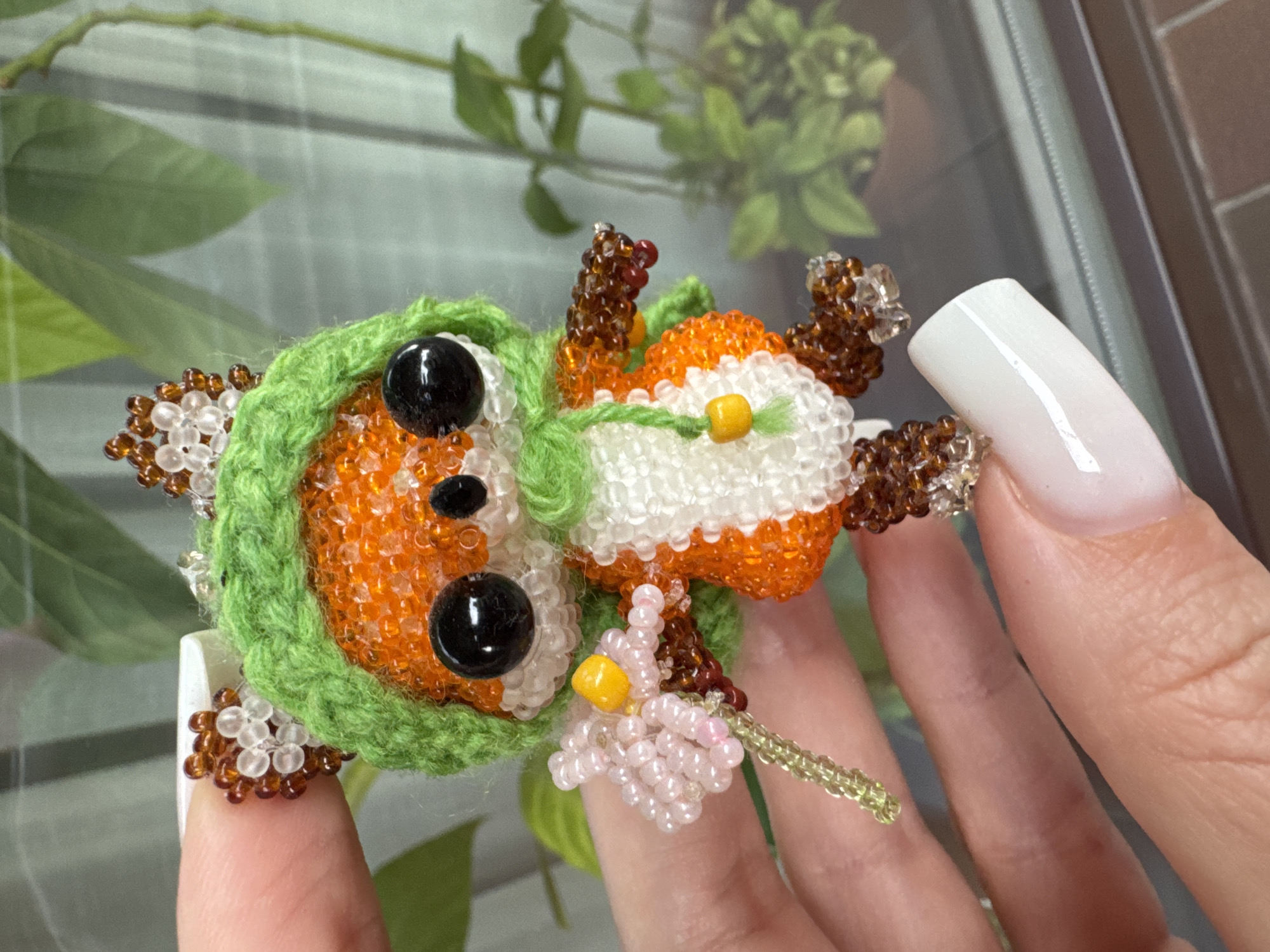 Handmade beaded figurines and crafts from a Yalta apartment