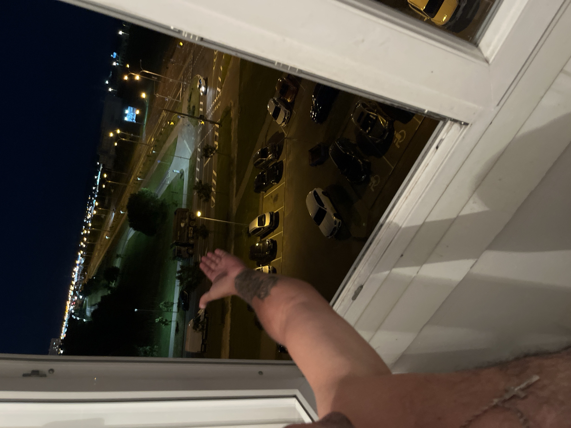 Night-time Minsk: parking lot views and poker tattoo close-ups