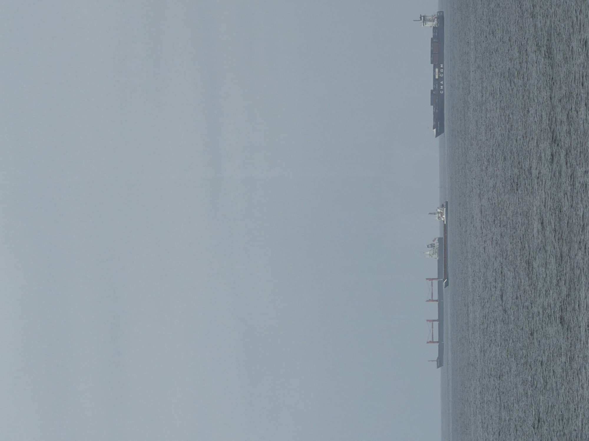 Cargo ships spotted in hazy Casablanca port waters