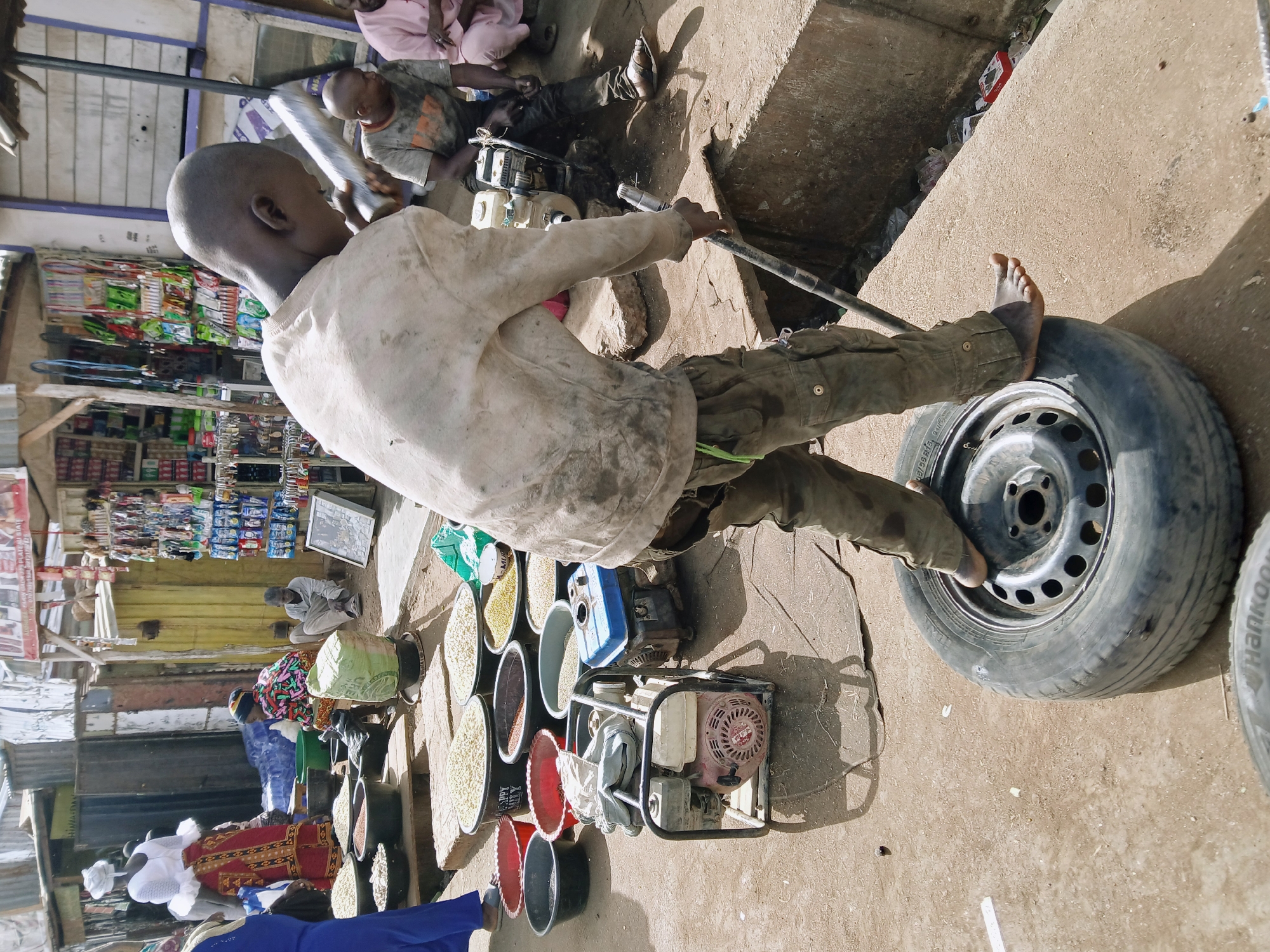 Morning street commerce observed in Rafin Par, Nigeria